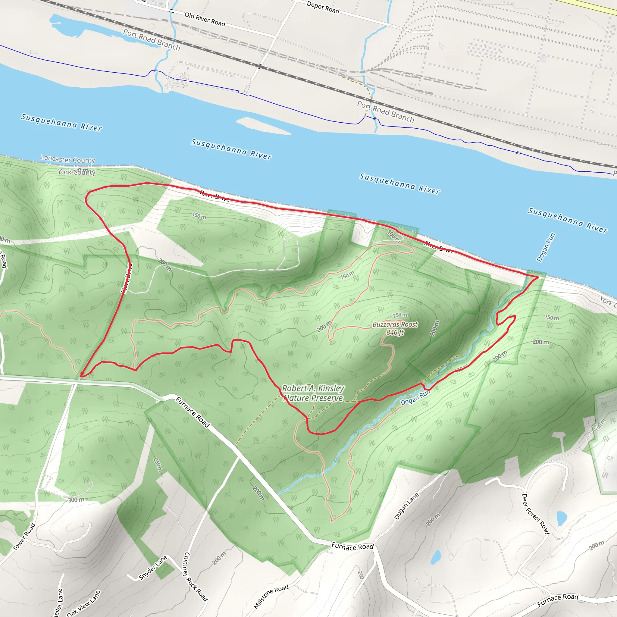 Buzzards Roost Loop Trail mobile static map