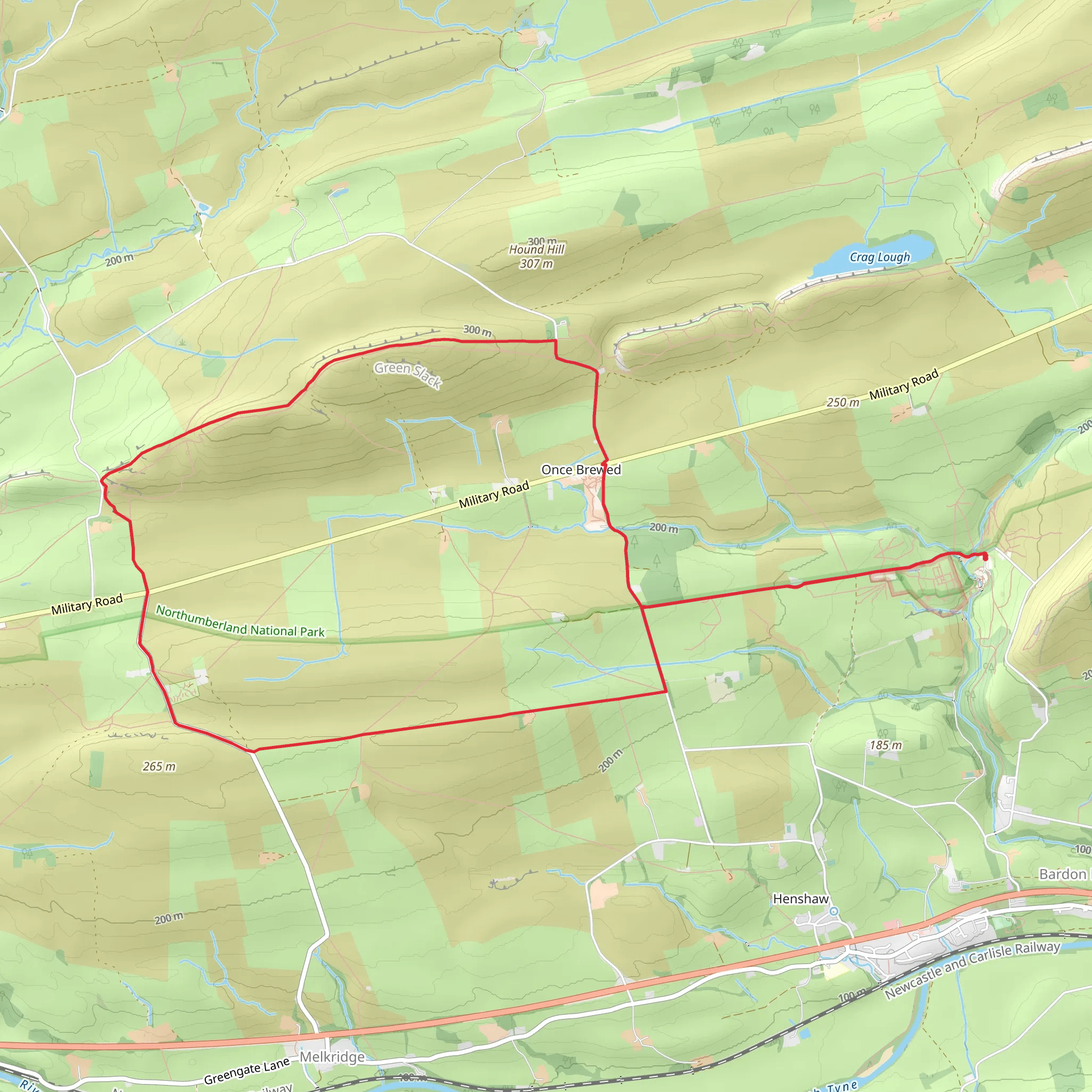 Once Brewed Loop from Vindolanda Museum mobile static map