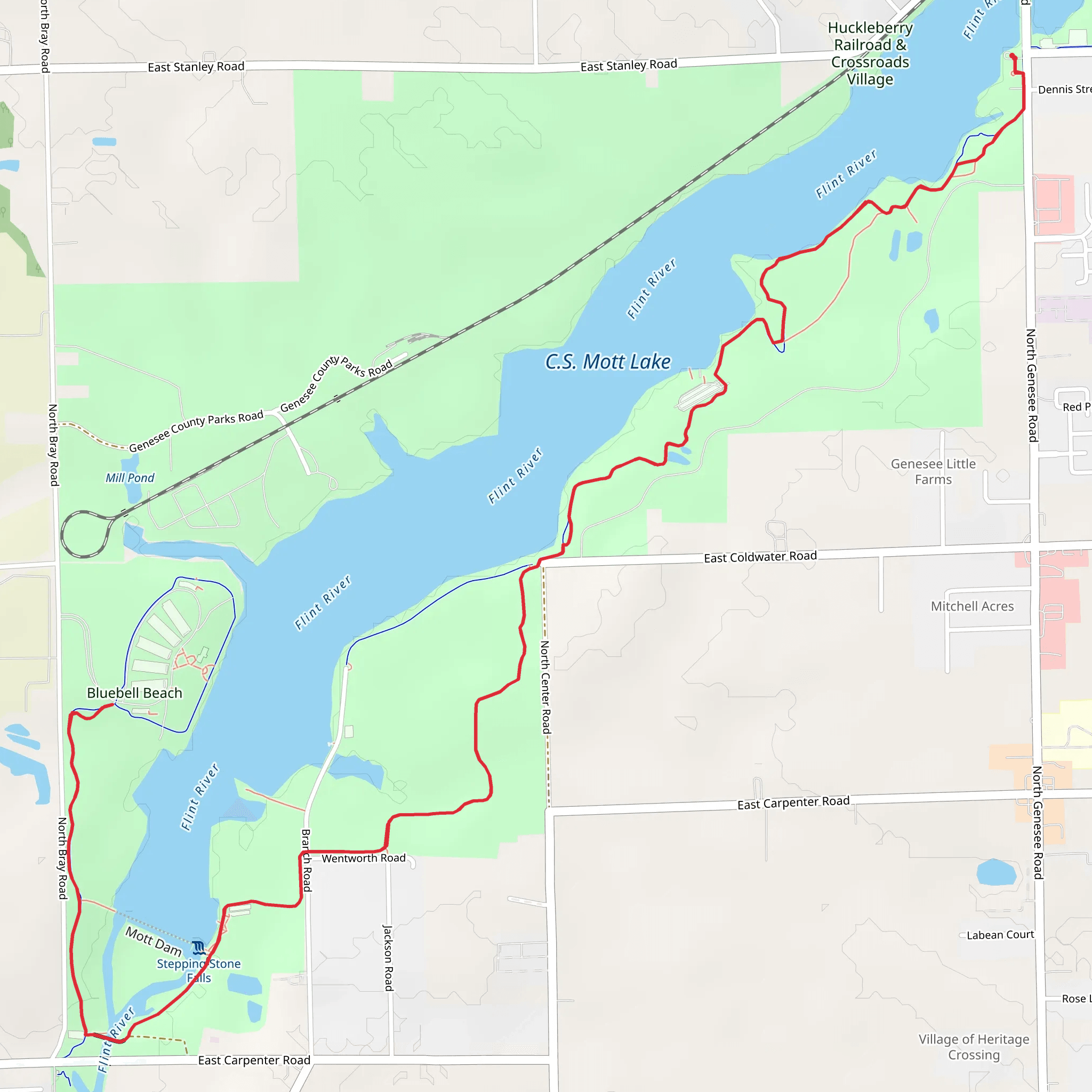 Flint River Trail mobile static map