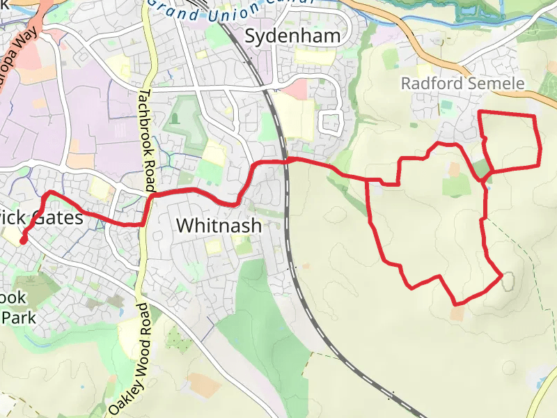 Crown Hill and Radford Semele Country Park from Heathcote