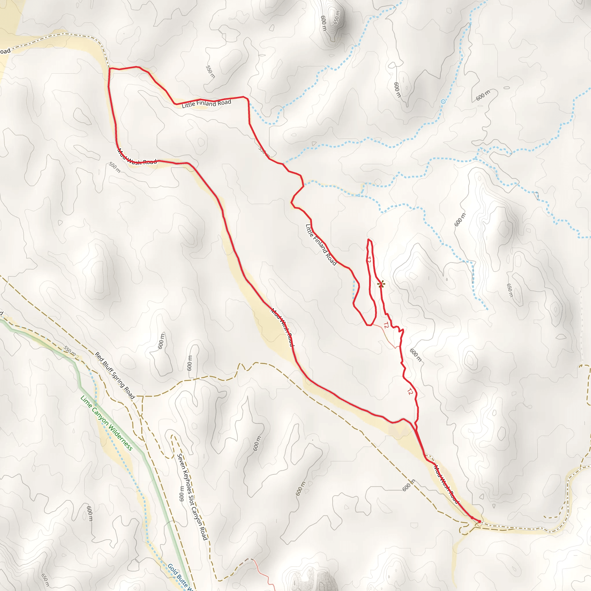 Mud Wash Road and Little Finland Road Loop mobile static map
