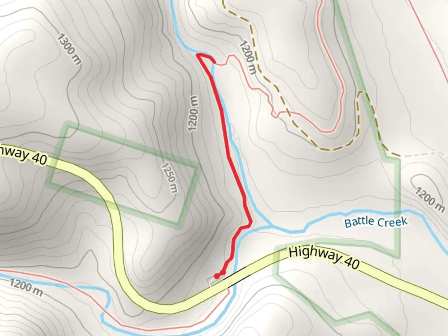 An image depicting the trail Battle Creek and its surrounding area.