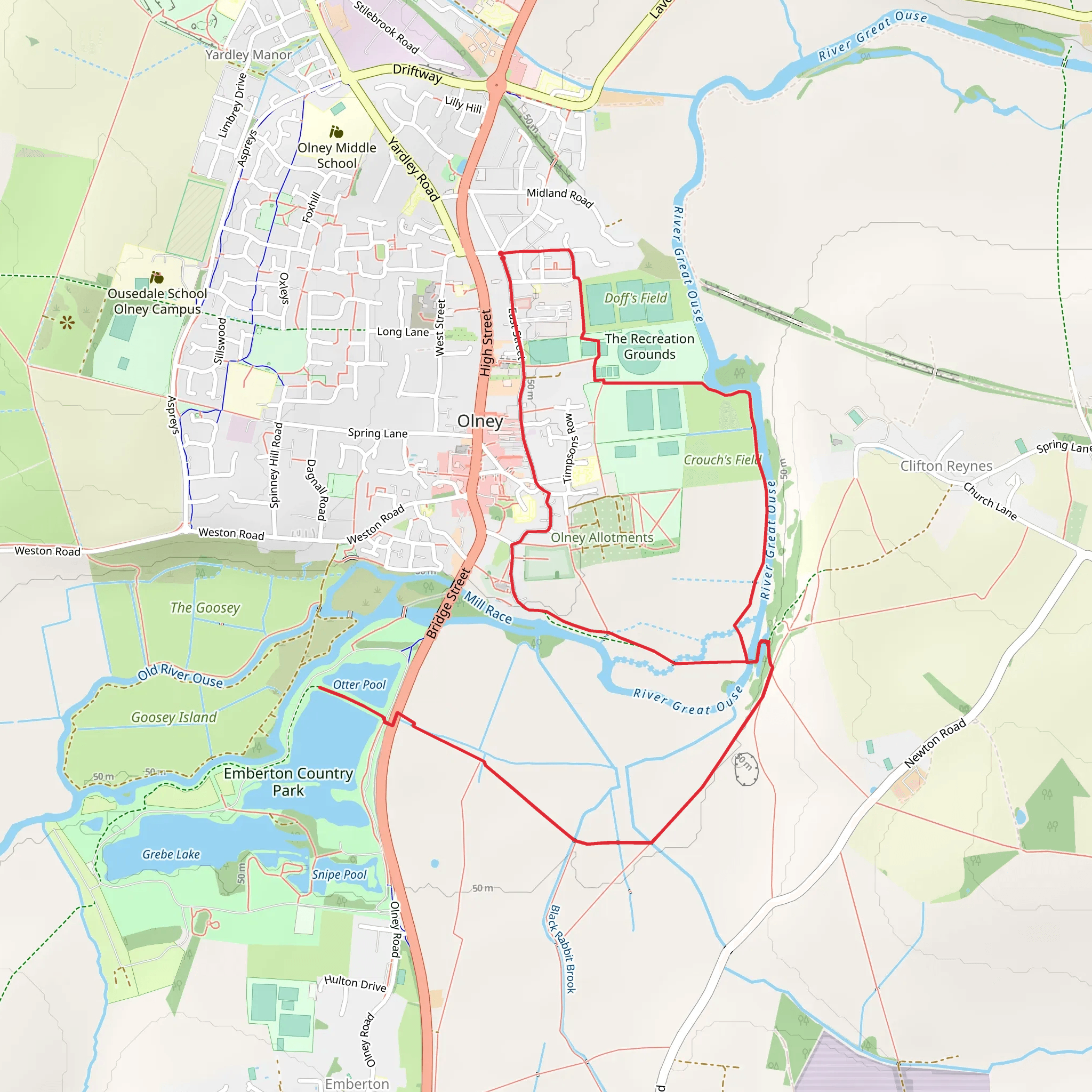 Olney Loop mobile static map