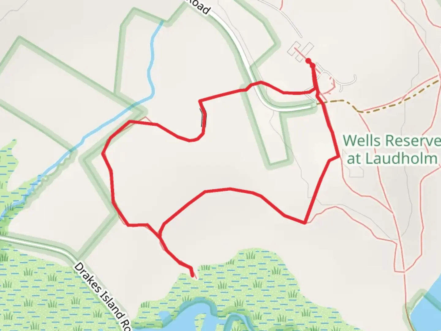 An image depicting the trail Muskie Trail and Laudholm Connector Trail and its surrounding area.