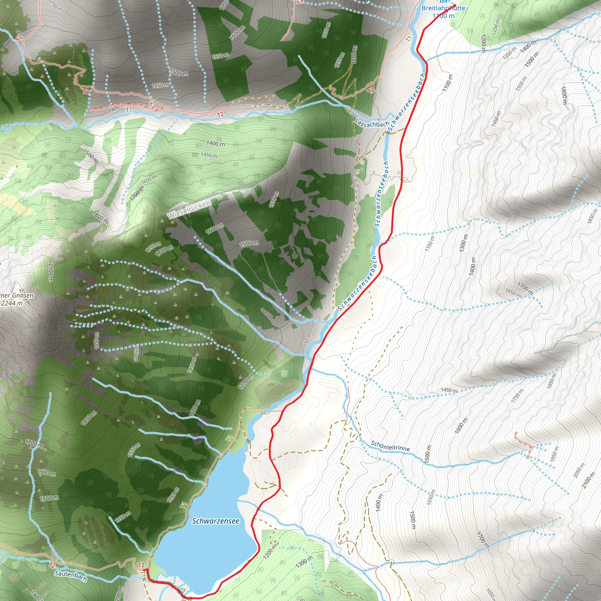 Schwarzensee Lake Trail mobile static map