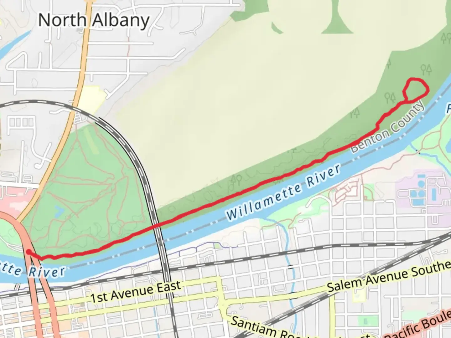 An image depicting the trail Takena Landing Trail and its surrounding area.