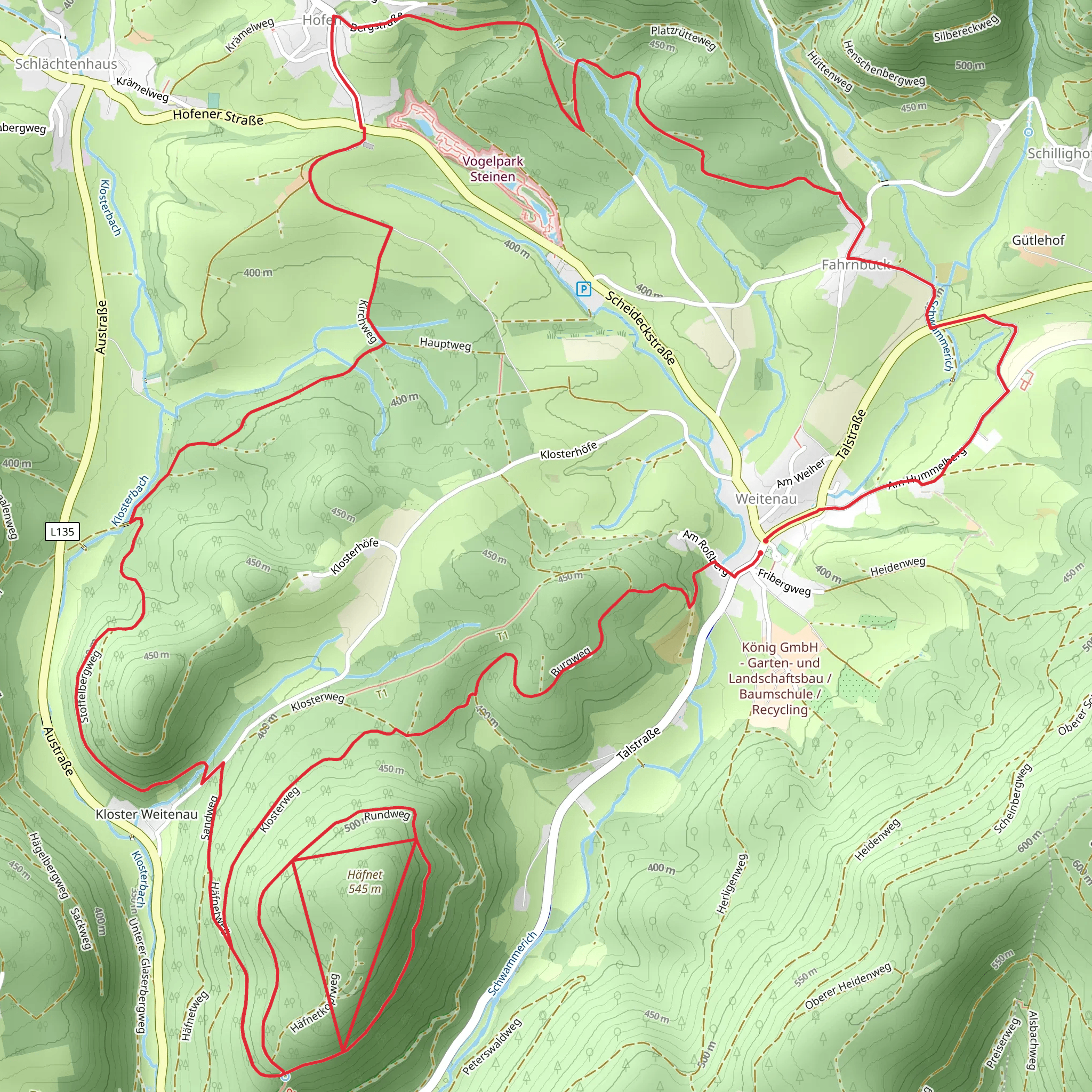 Haefnet Loop via Rankweg mobile static map