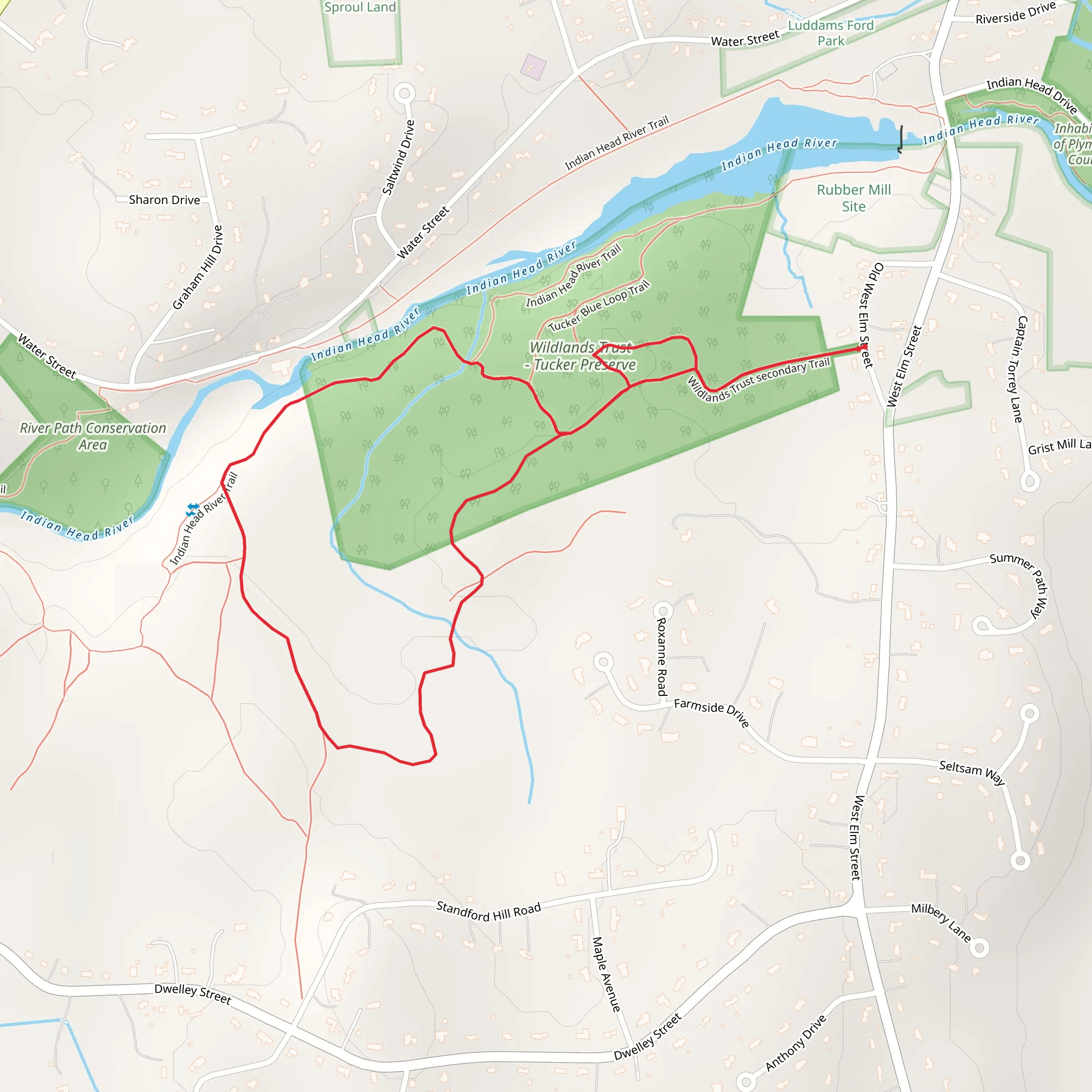 Wildlands Trust - Tucker Preserve Loop via Old West Elm Street mobile static map