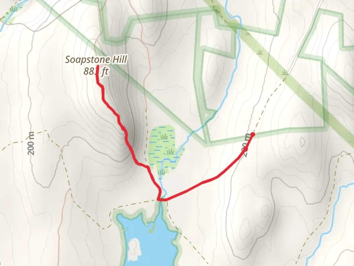 An image depicting the trail Soapstone Hill Trail and its surrounding area.