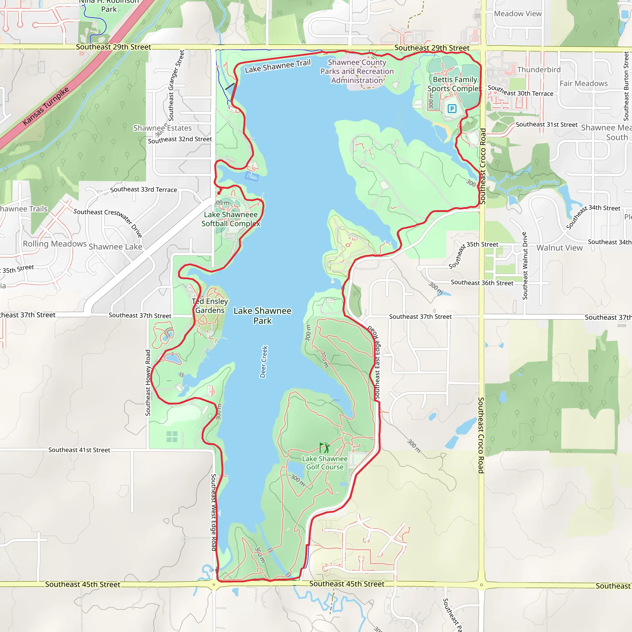 Lake Shawnee Loop mobile static map