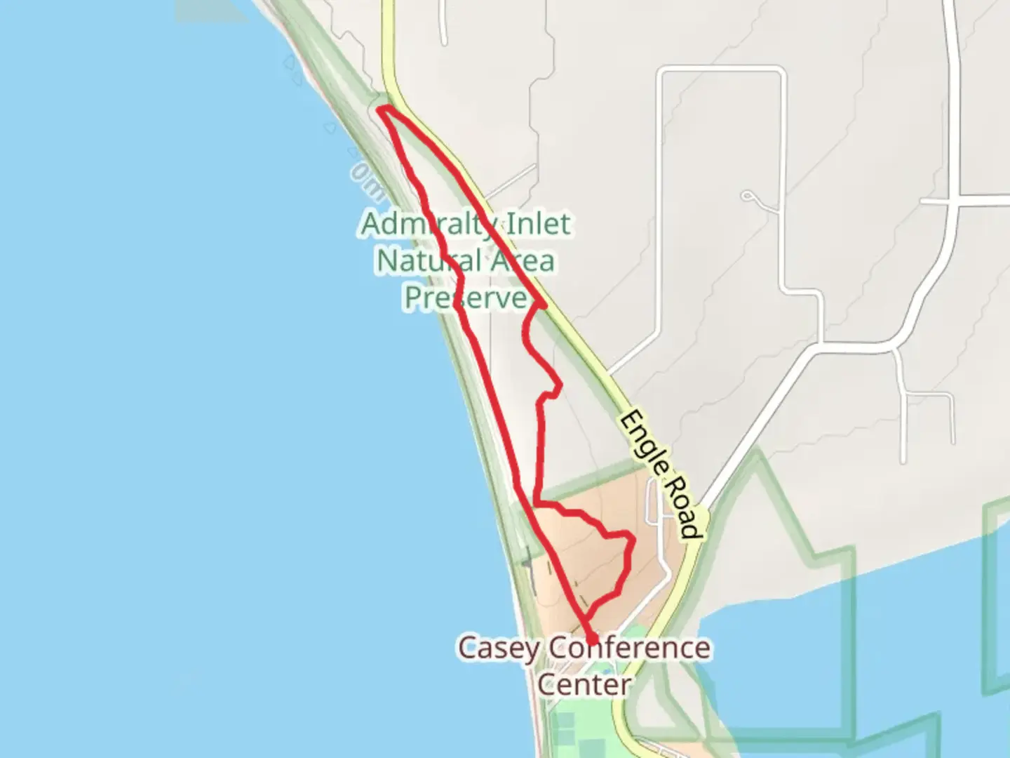 An image depicting the trail Admiralty Inlet Natural Area Preserve Loop and its surrounding area.