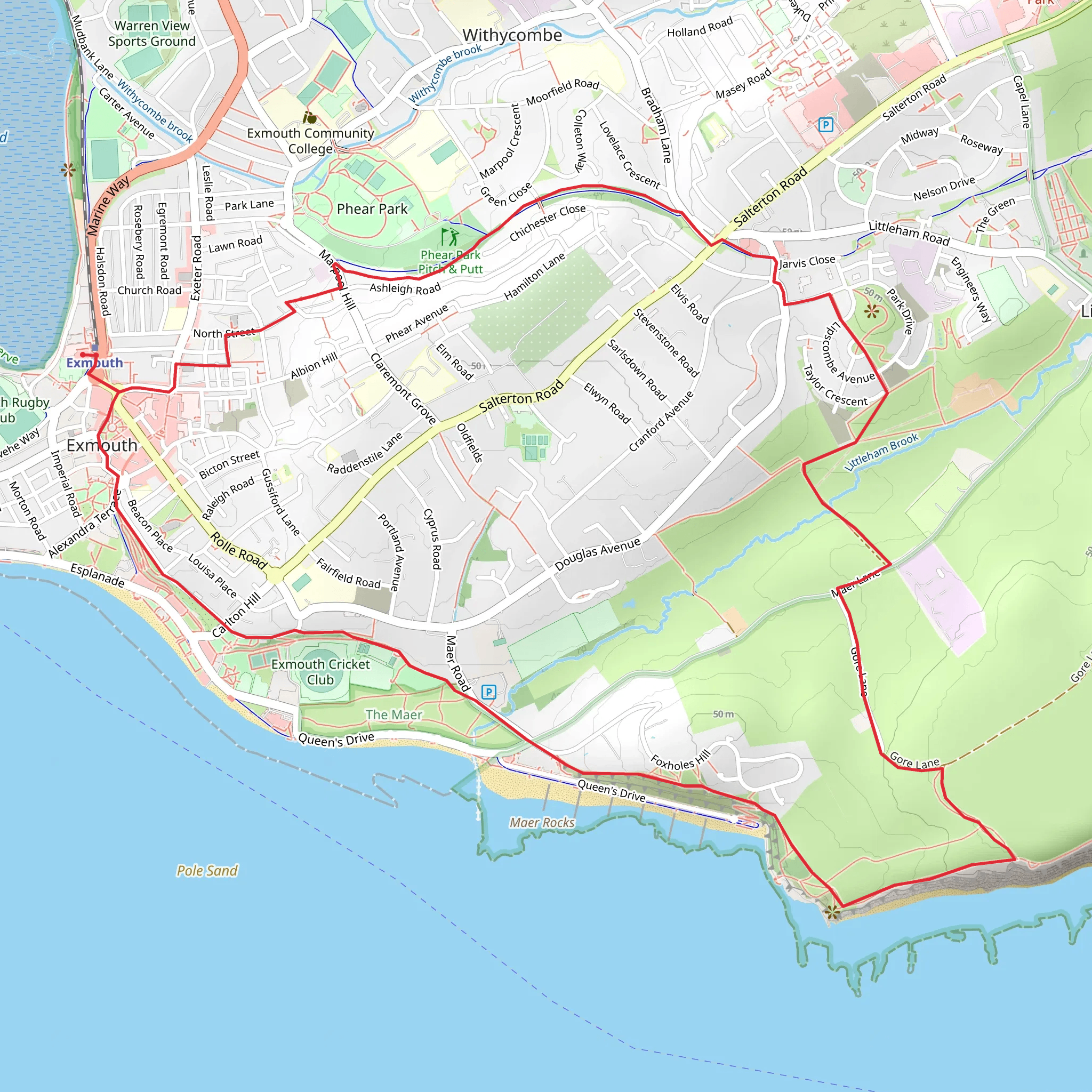 Avocet Line - Explore Exmouth to Orcombe Point Walk mobile static map