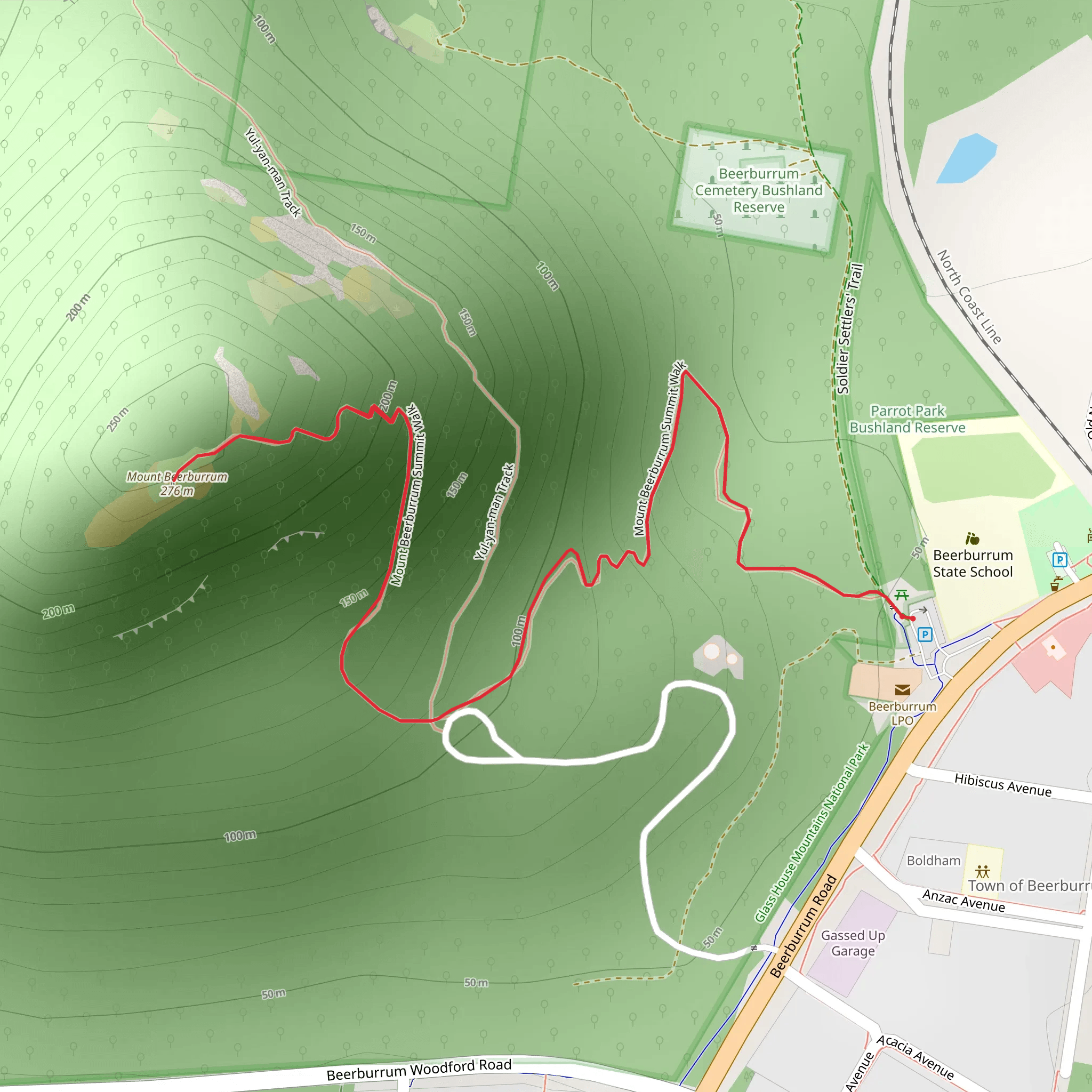 Mount Beerburrum Summit Walk mobile static map