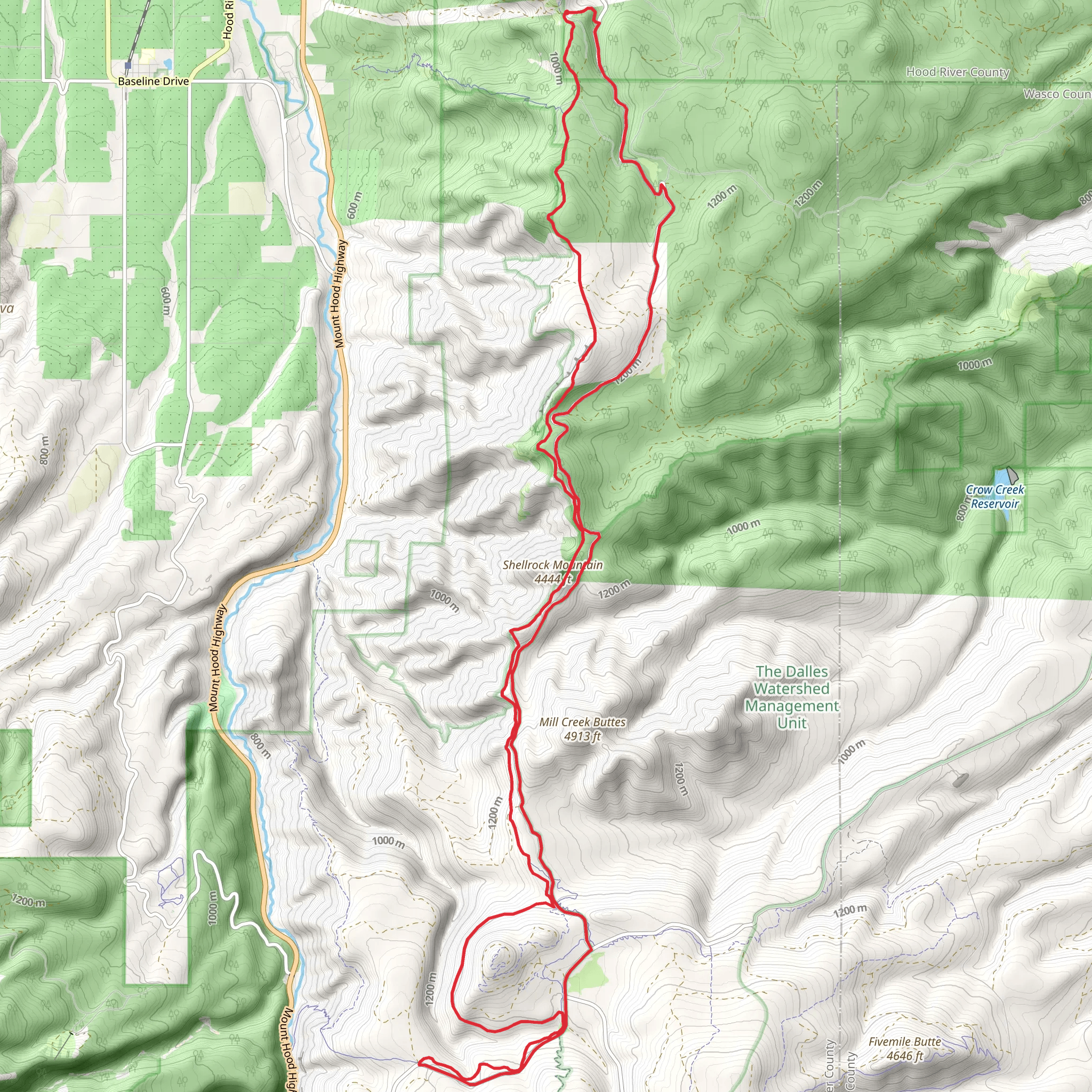 Long Prairie, Cooks Meadow and Surveyor's Ridge Loop Trail mobile static map