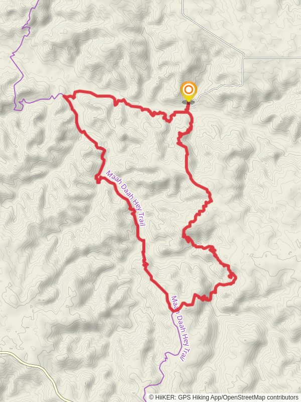 Cottonwood and Maah Daah Hey Loop Trail mobile static map