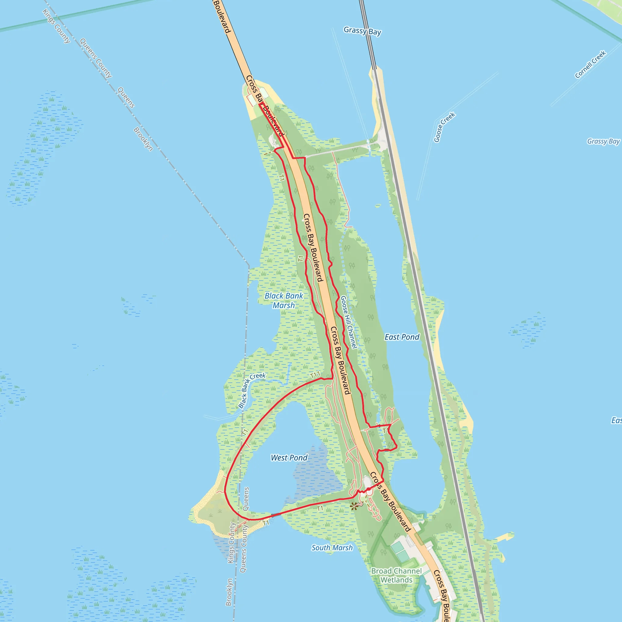 Jamaica Bay - West Pond Loop Trail mobile static map
