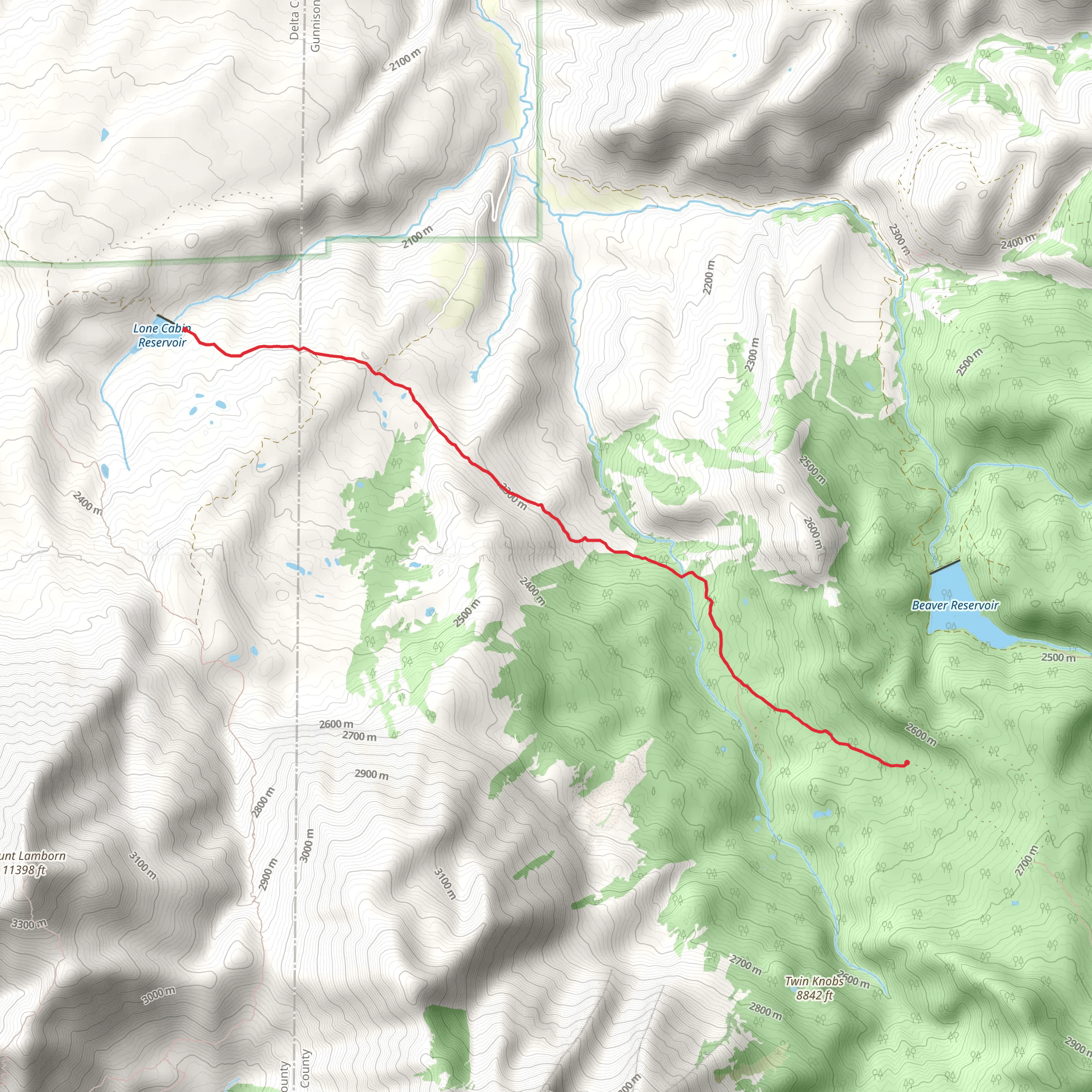 Lone Cabin mobile static map