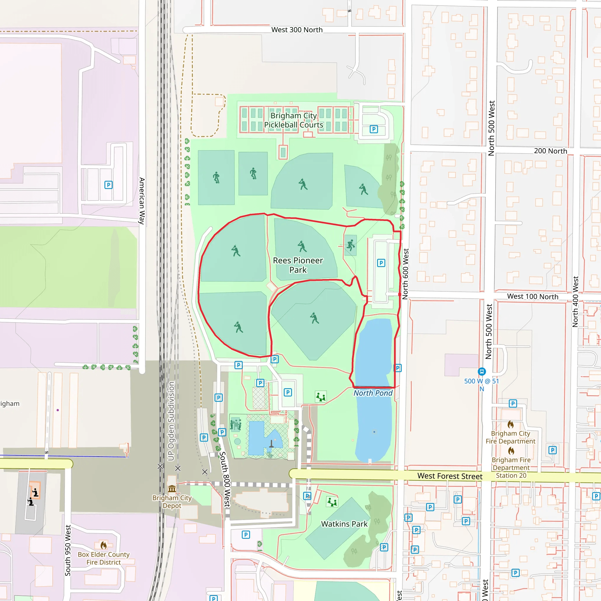 Rees Pioneer Park Loop mobile static map