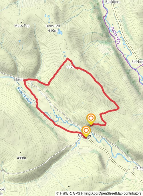 A map preview of the recording arncliffe to linton circular .