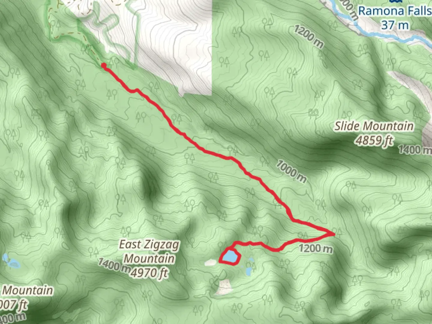 An image depicting the trail Burnt Lake via Burnt Lake Trail and its surrounding area.