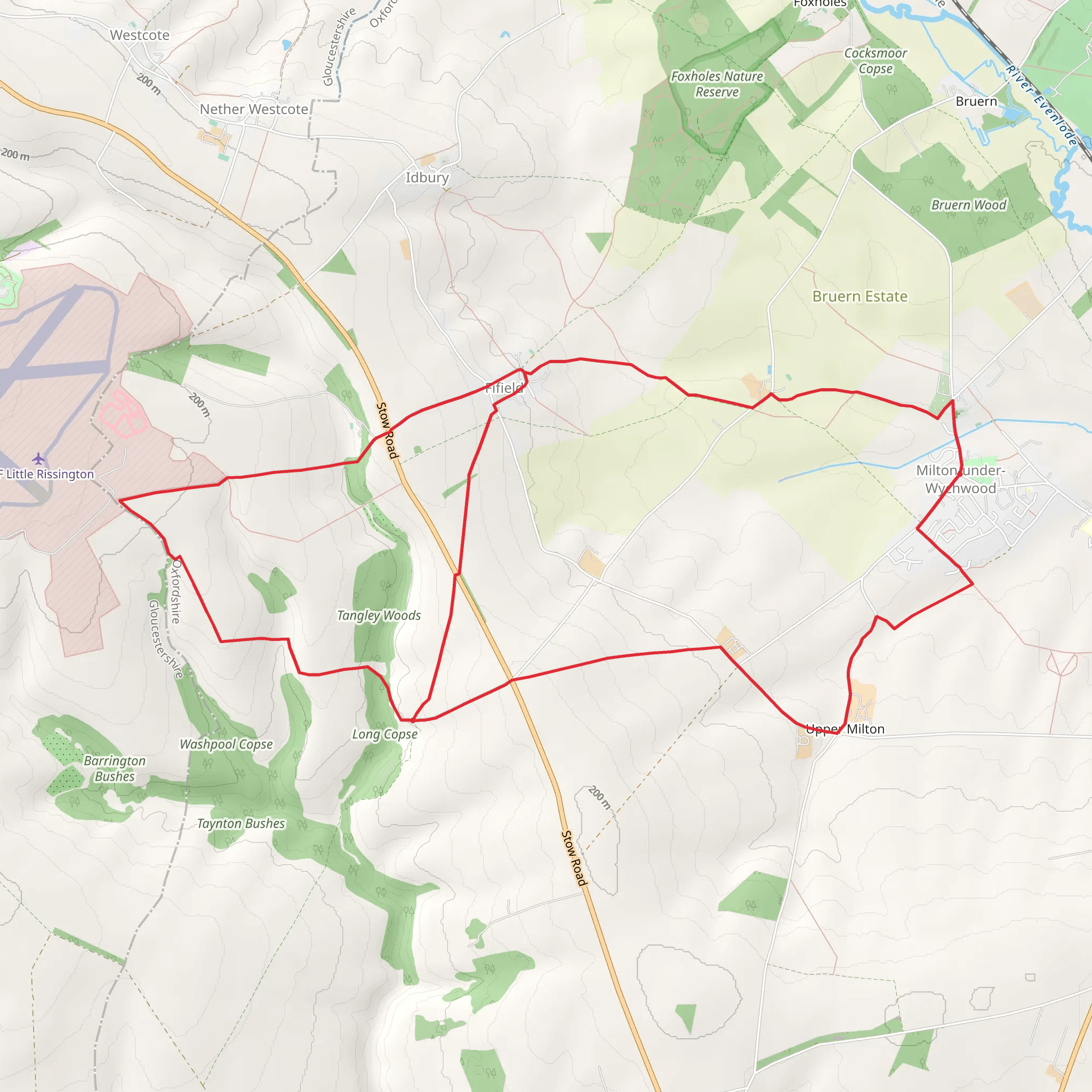 Milton-under-Wychwood and Fifield mobile static map