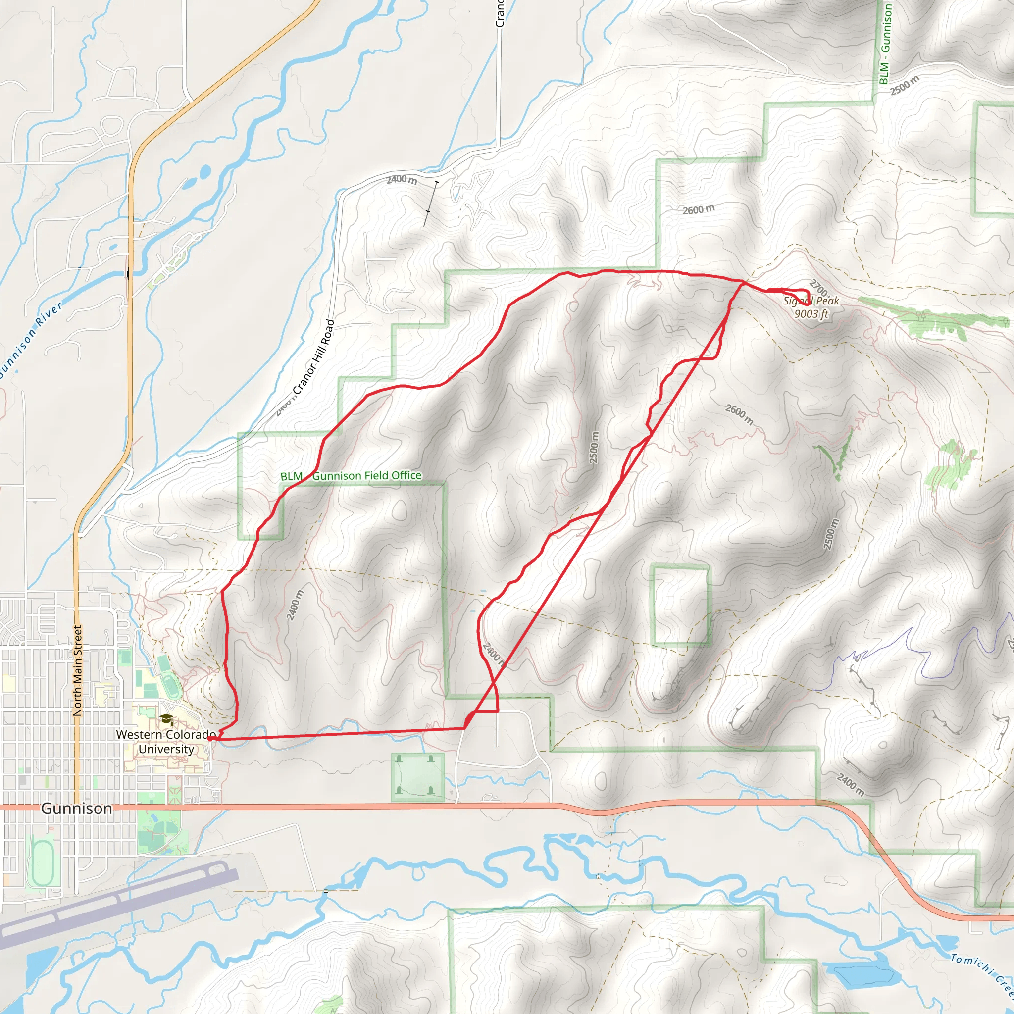 Signal Peak Loop mobile static map
