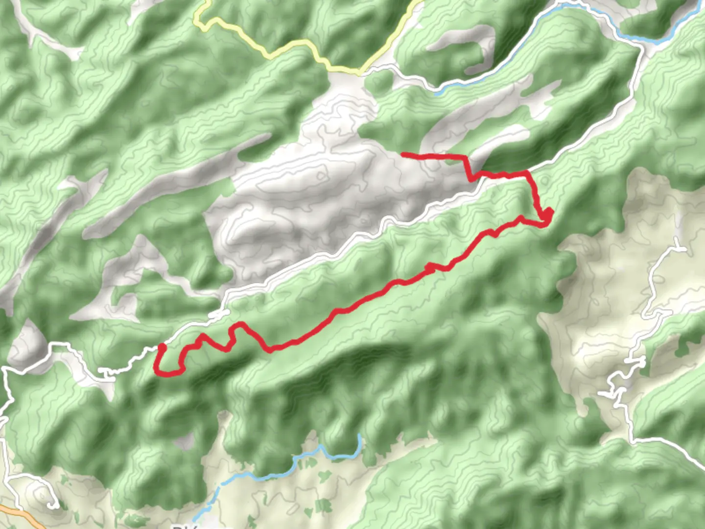 An image depicting the trail From Crucetillas to Encebrico and its surrounding area.