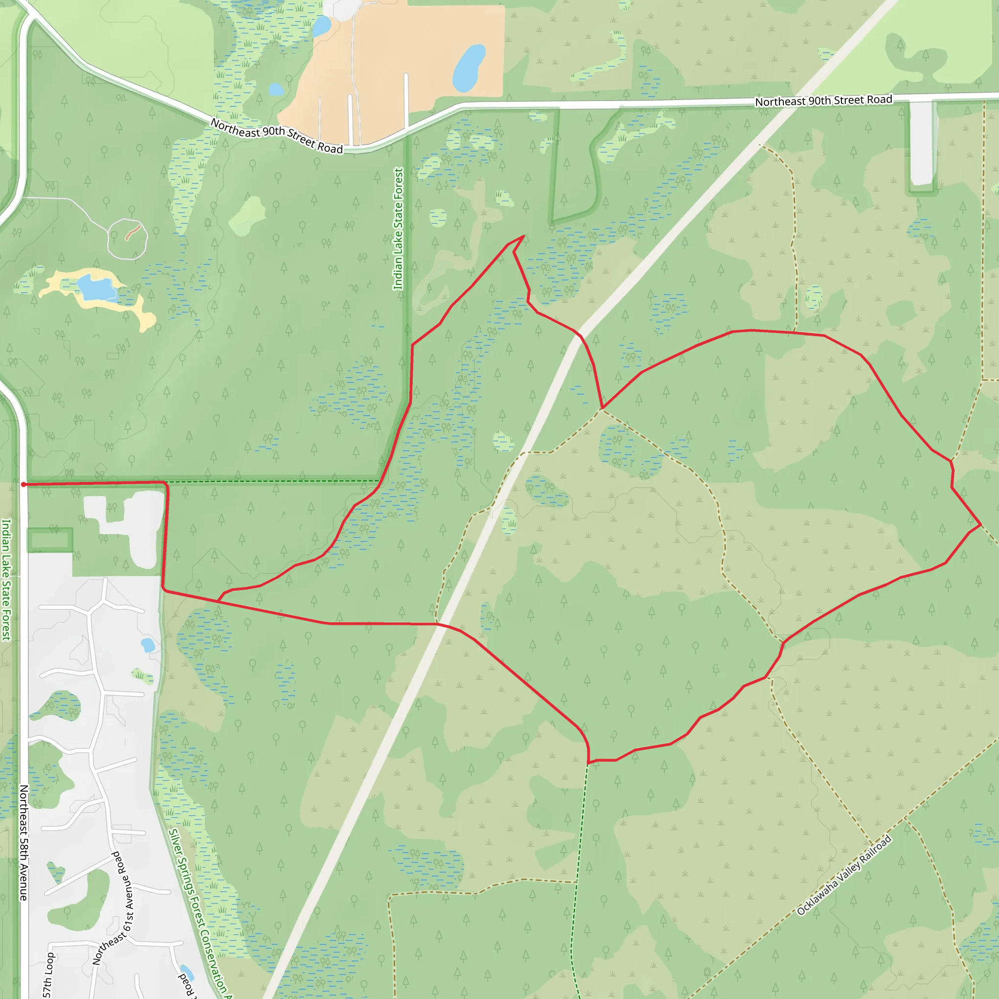 Red Blaze Loop Trail - Short mobile static map
