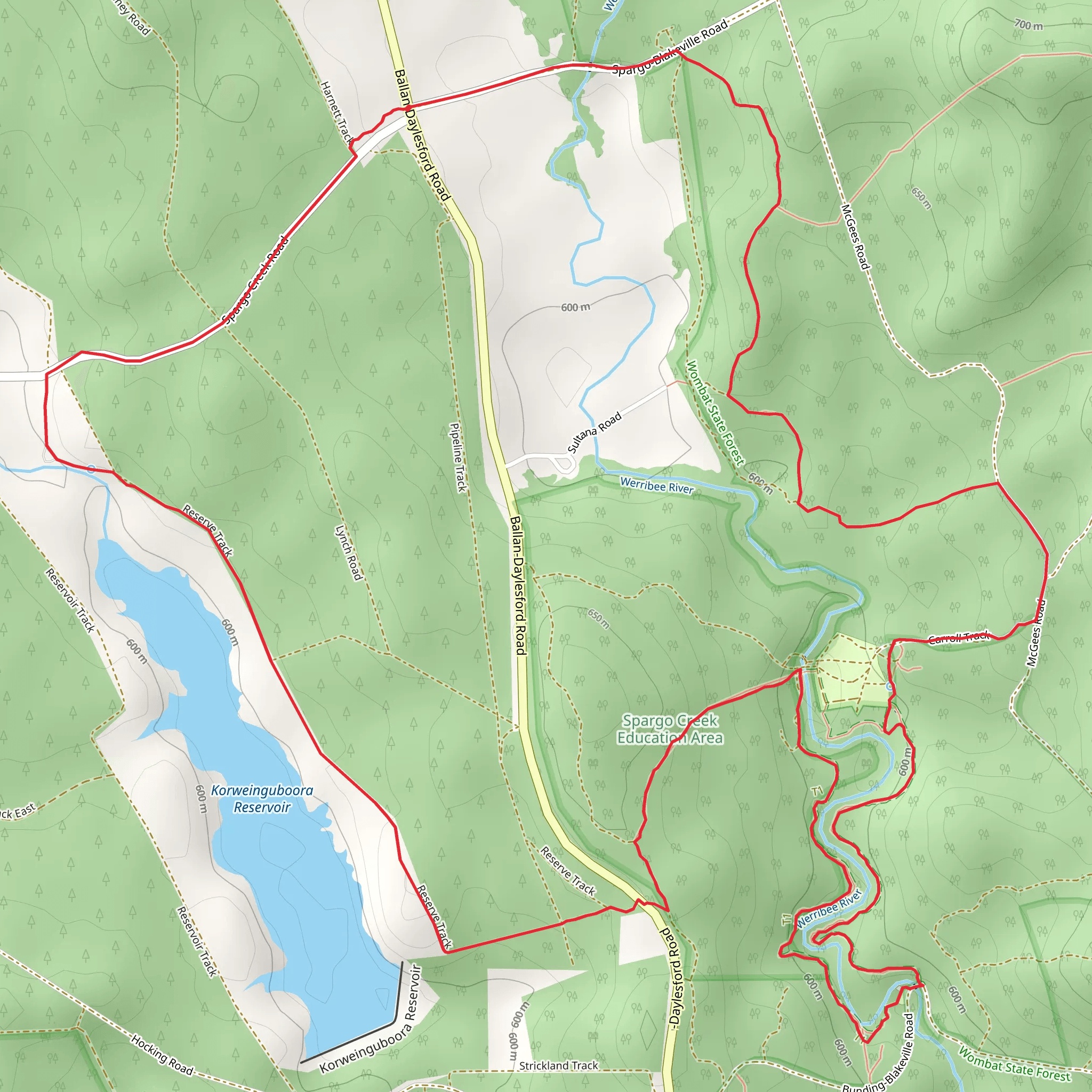 Spargo Werribee River Circuit mobile static map