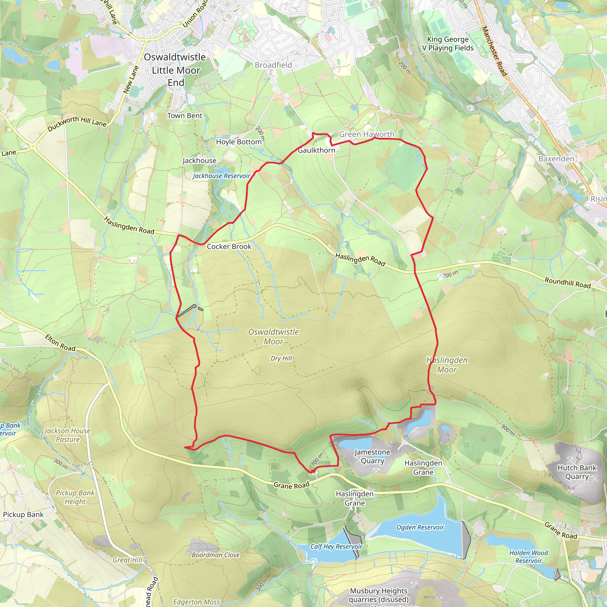 Oswaldtwistle Moor from Clough Head mobile static map