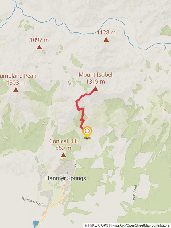 Mount Isobel via Waterfall Track mobile static map