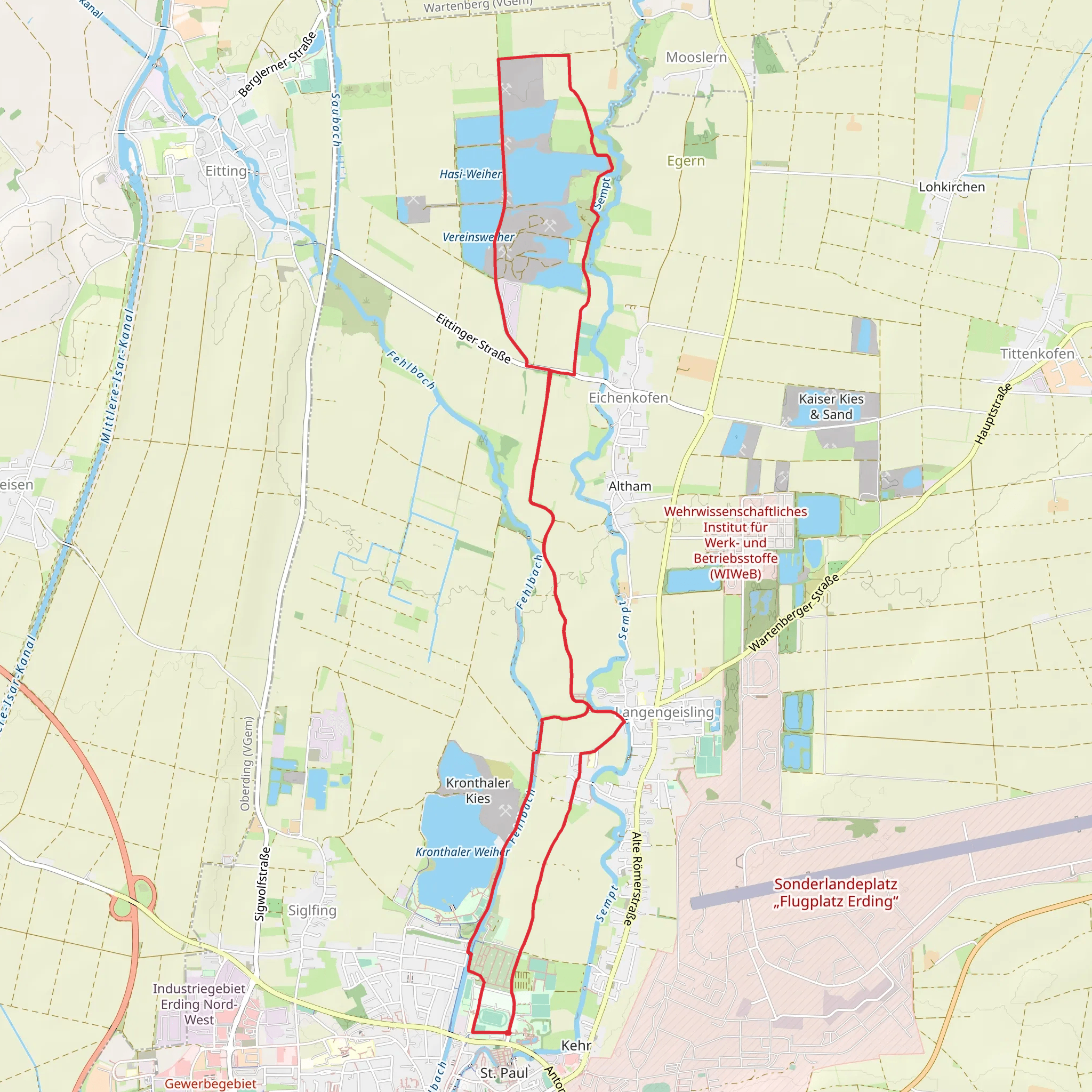 Kronthaler Weiher and Hasi-Weiher via Eichenkofener Walking Tour mobile static map