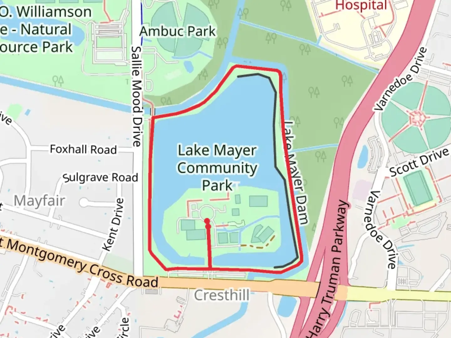 An image depicting the trail Lake Mayer Loop and its surrounding area.