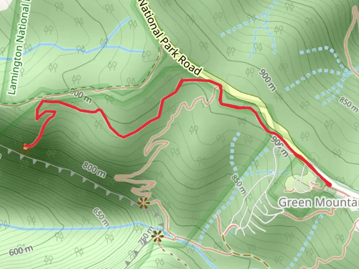 An image depicting the trail Python Rock Track and its surrounding area.