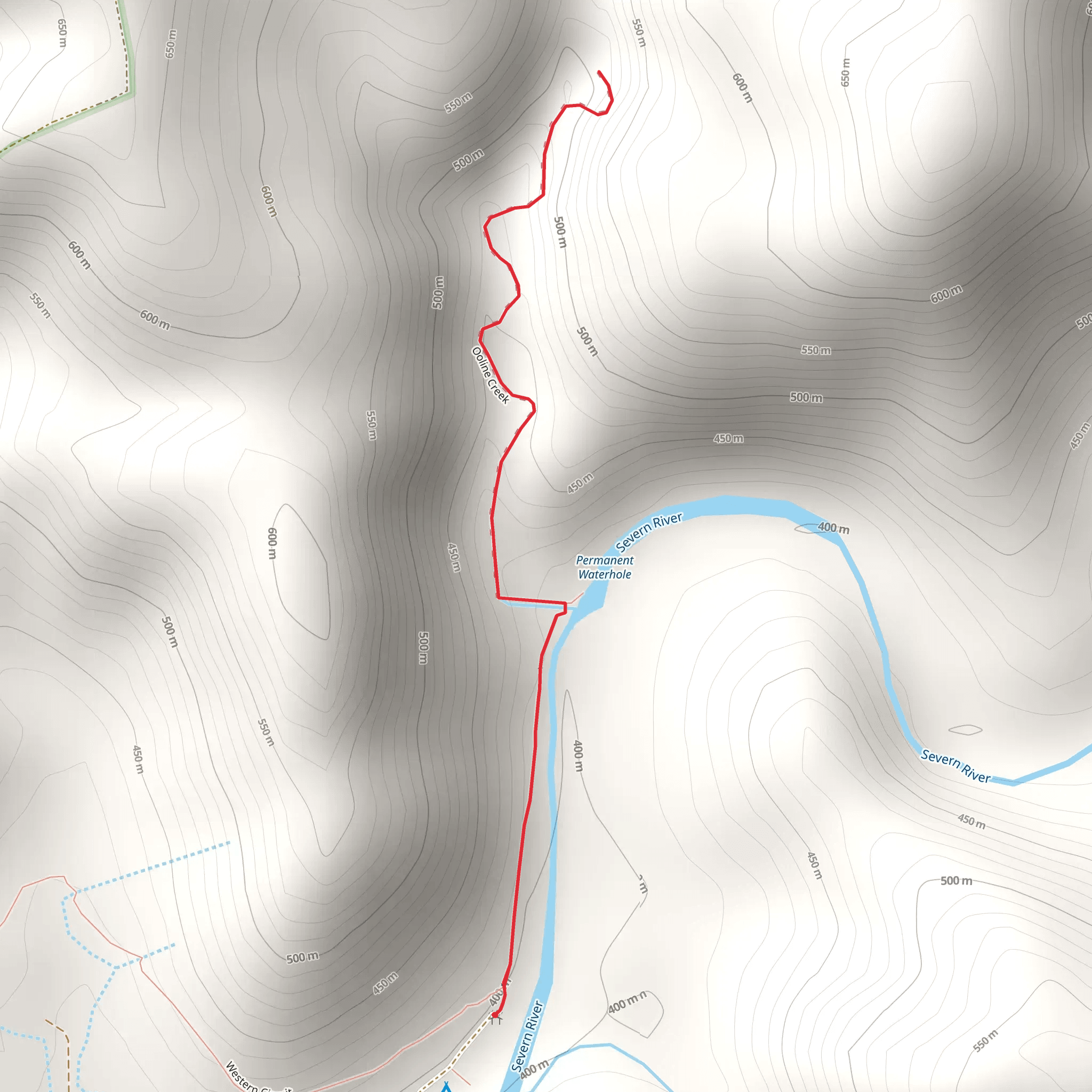 Ooline Creek Track mobile static map