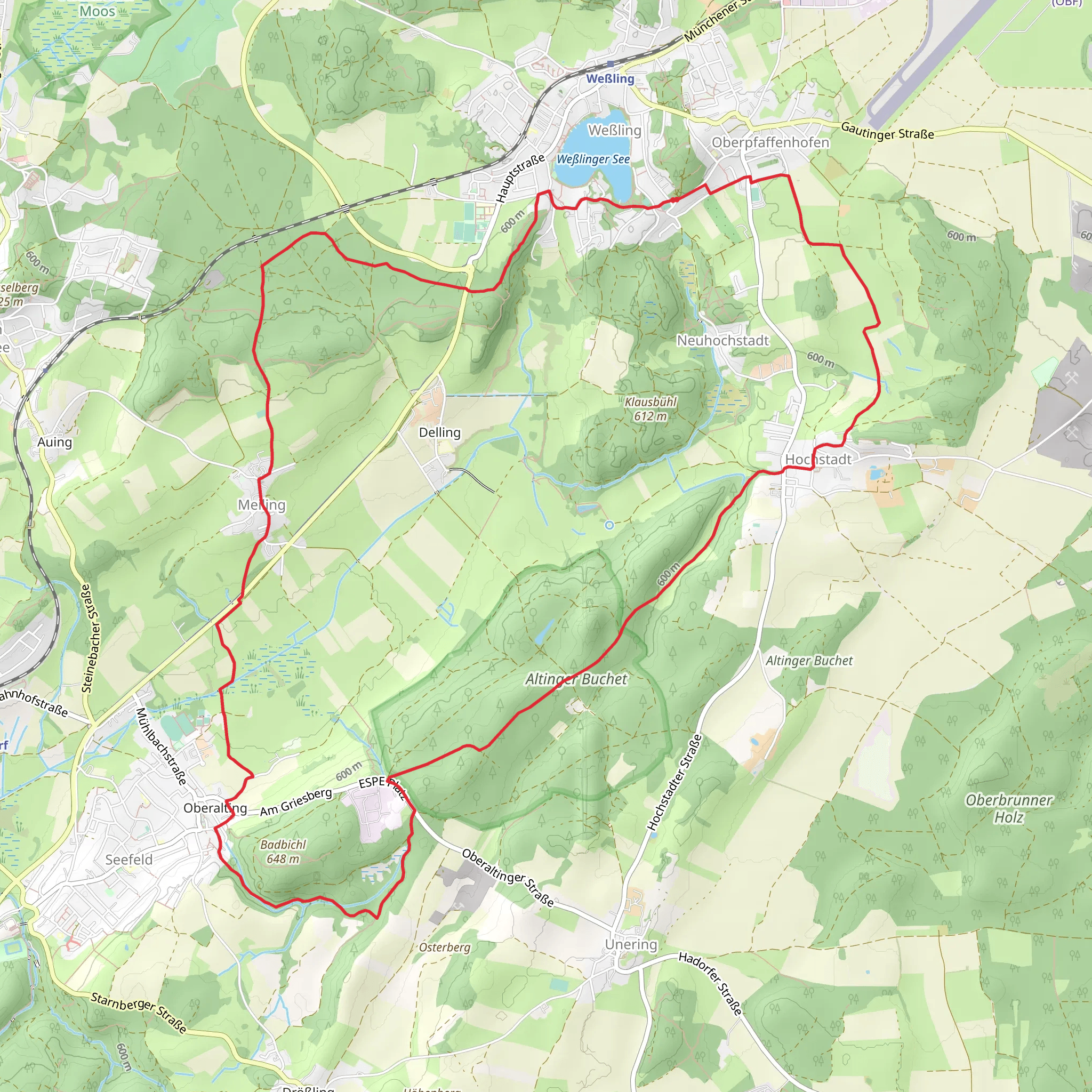 Oberpfaffenhofen and Badbichi Loop mobile static map