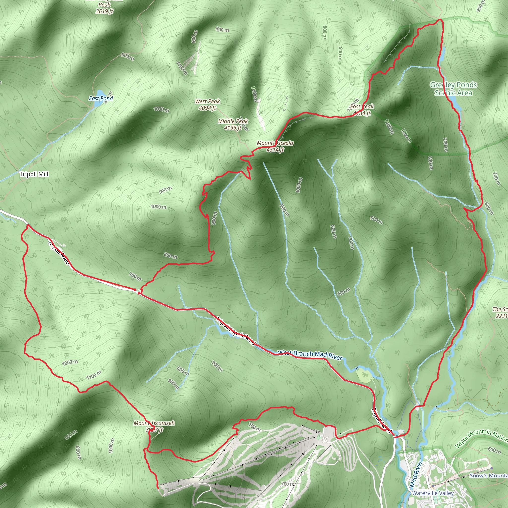 Mad River Notch Loop mobile static map