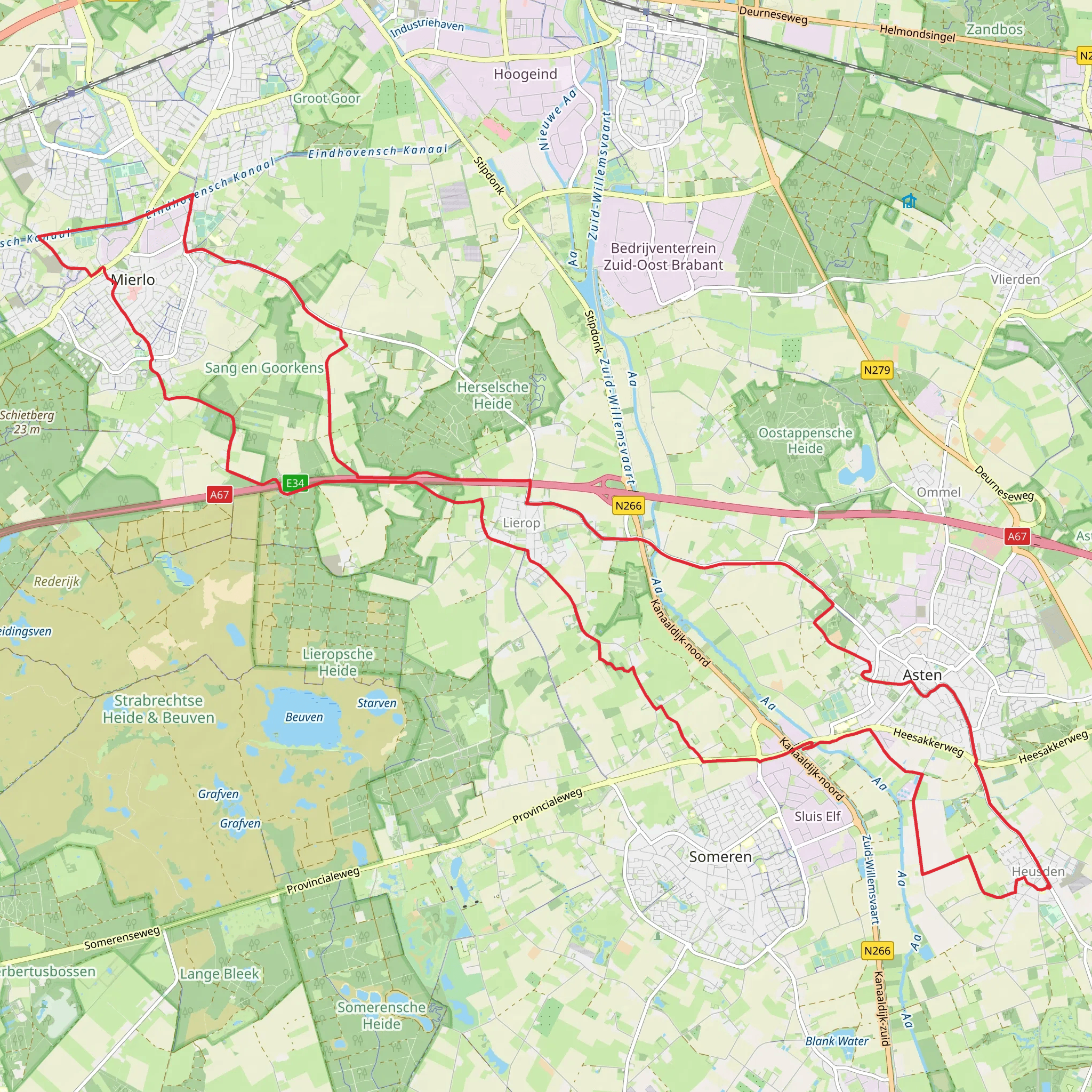 Hazeldonk, Oeijenbraak and Vierken Loop mobile static map