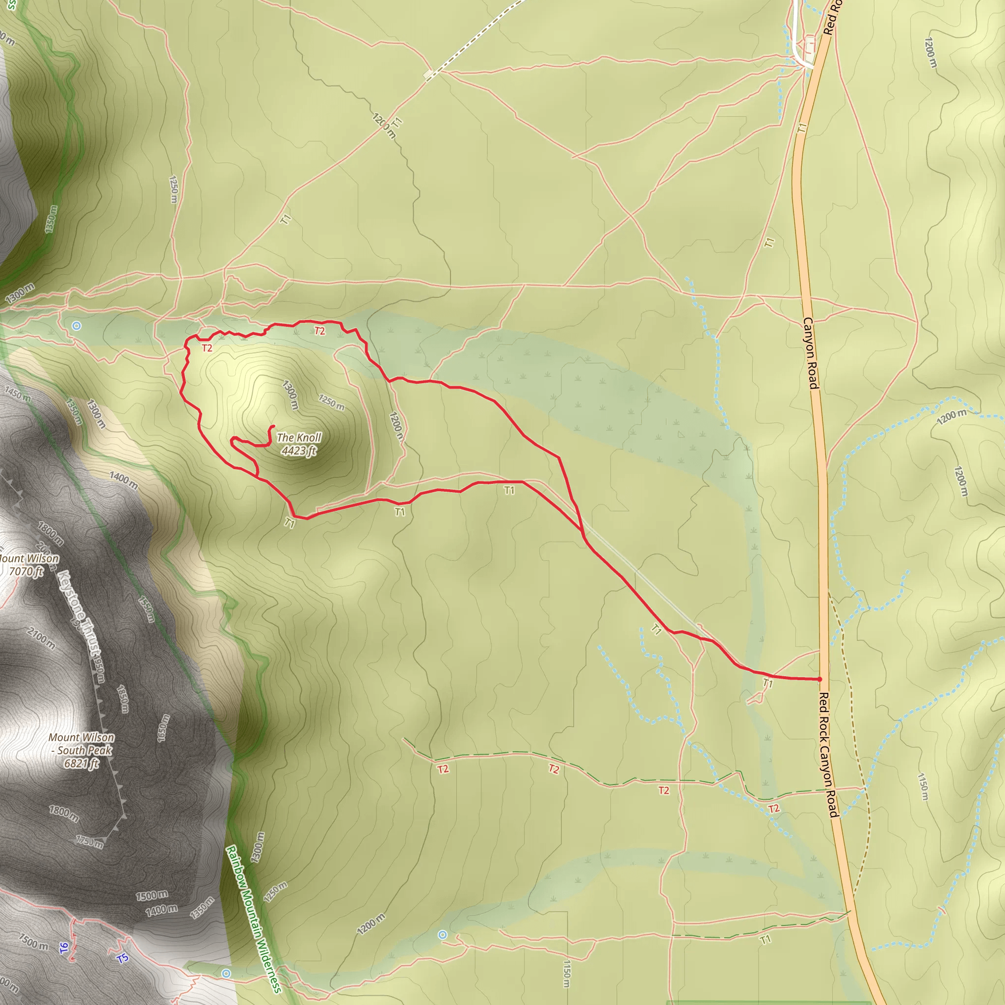 The Knoll via South Oak Creek Loop mobile static map