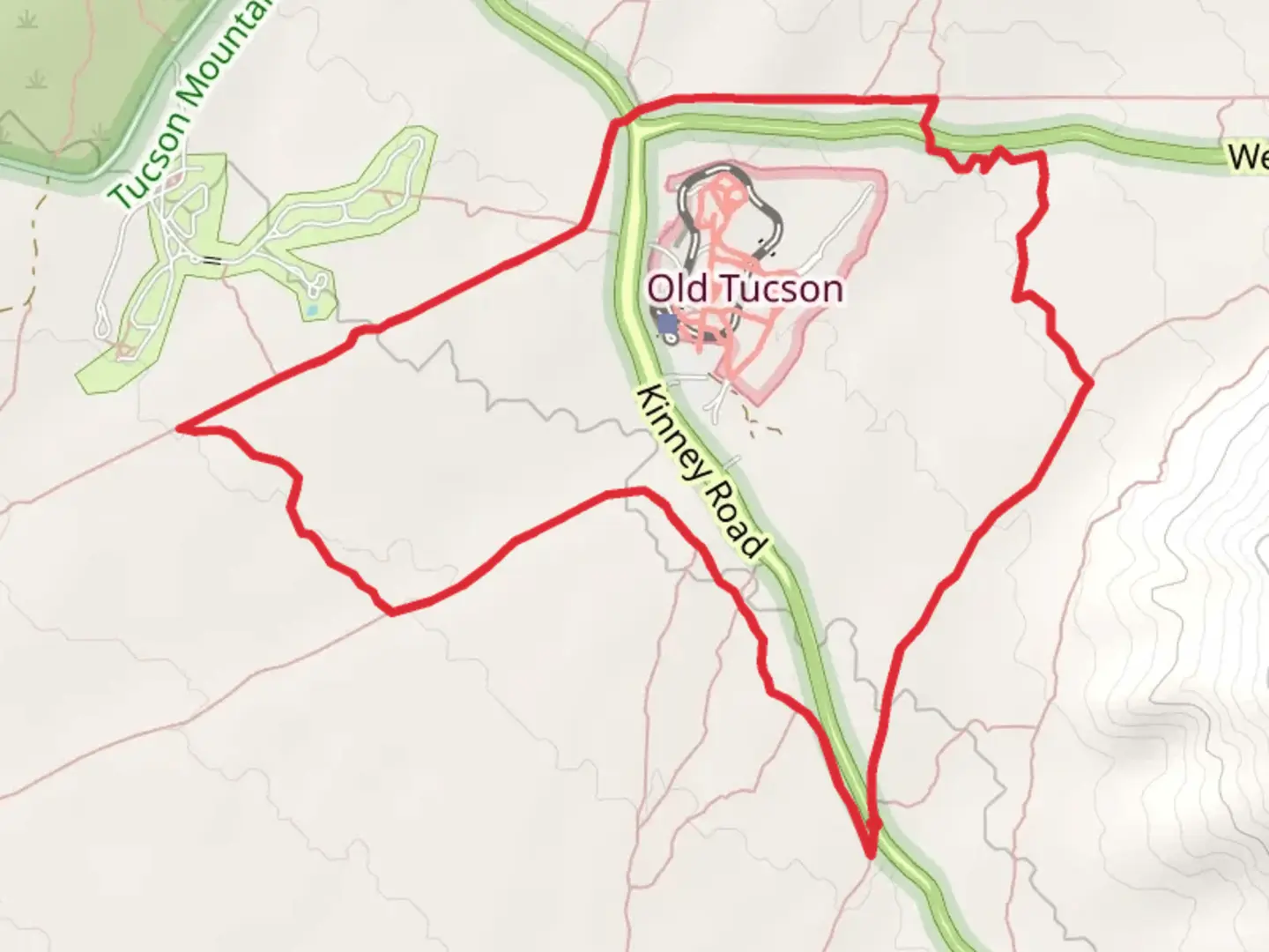 An image depicting the trail Kerr Jar, Gates Pass and Ironwood Loop Trail and its surrounding area.