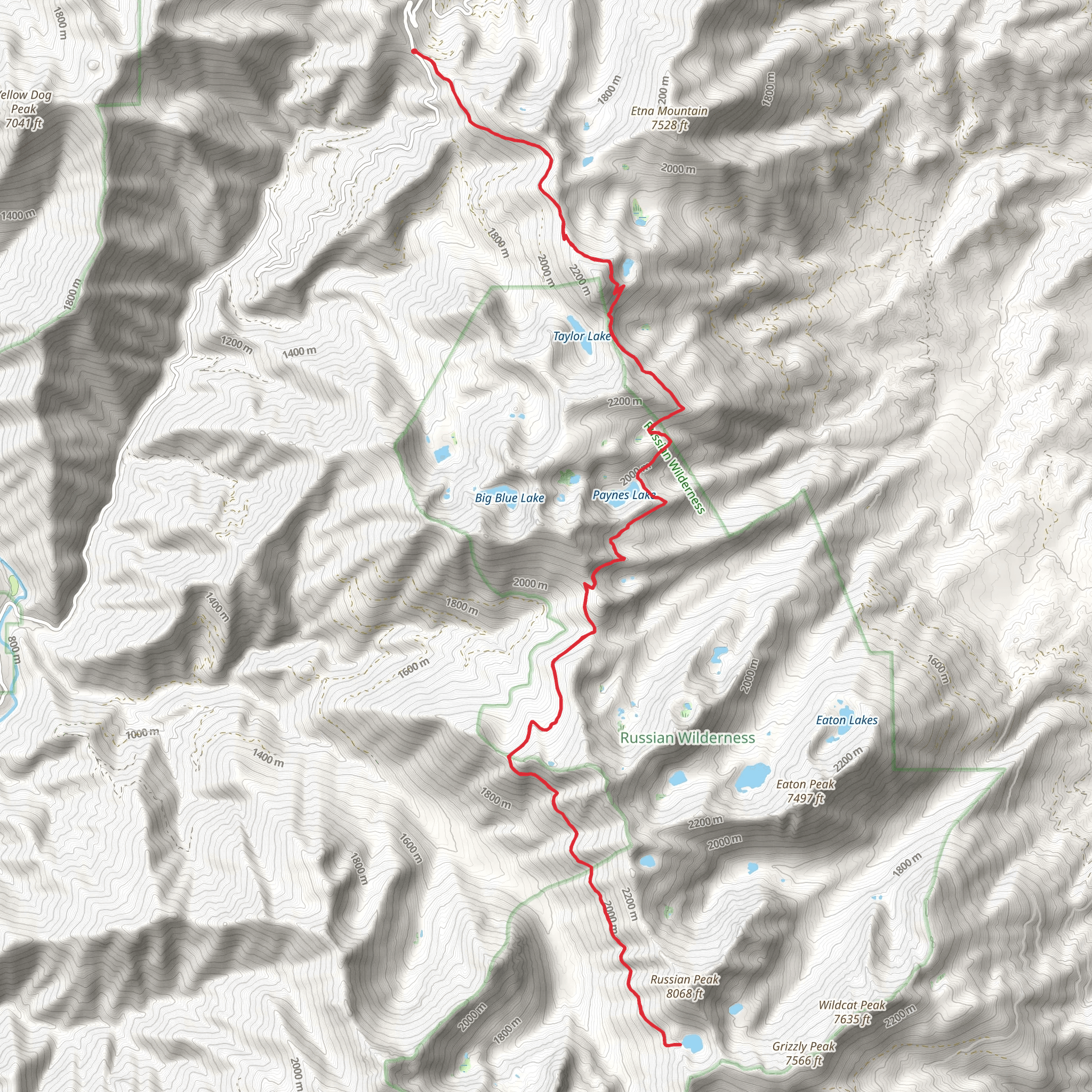 Bingham Lake via PCT and Etna Summit mobile static map