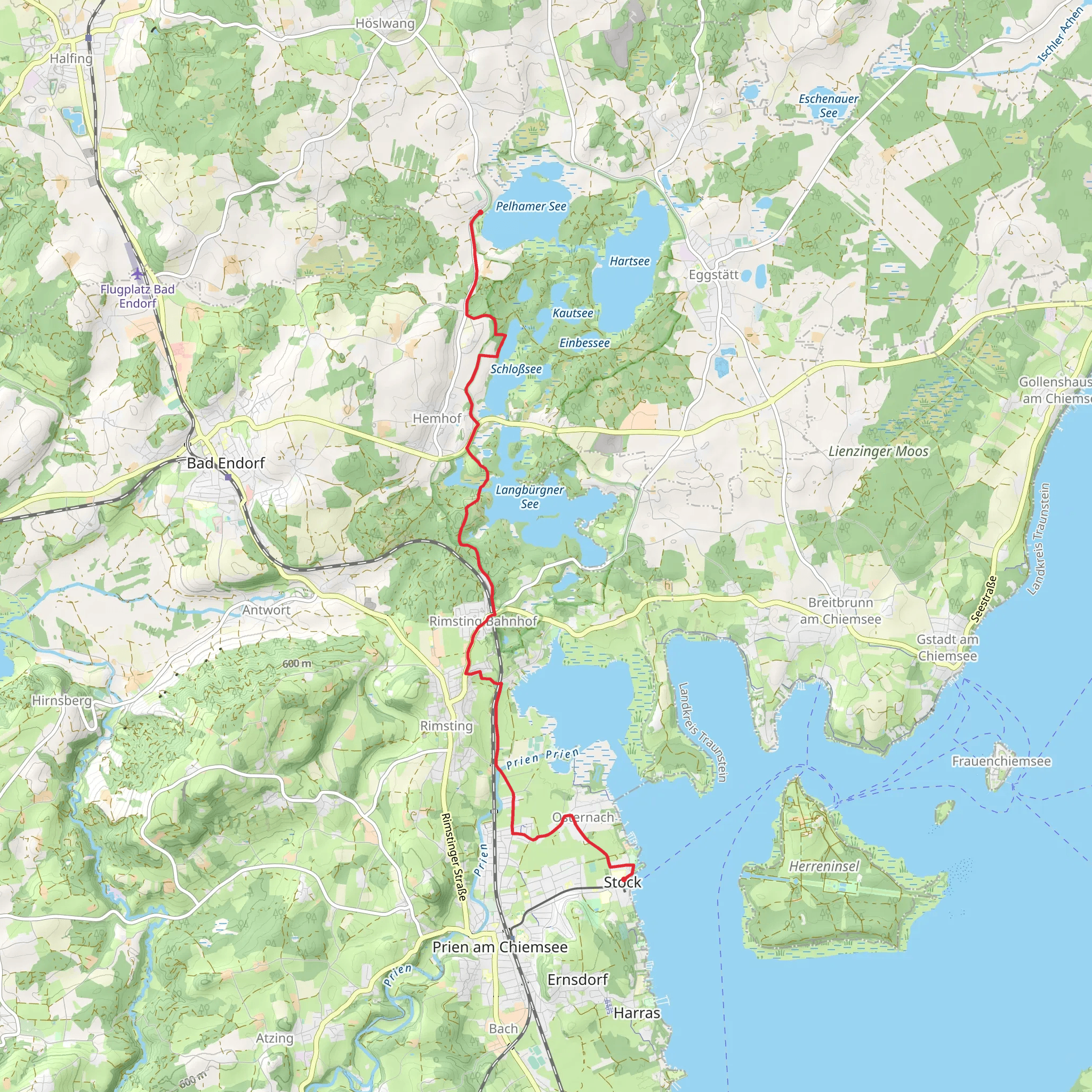 Pelham to Osternach Walk mobile static map