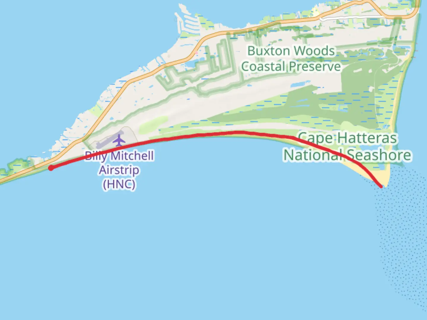 An image depicting the trail Cape Hatteras National Seashore Walk and its surrounding area.