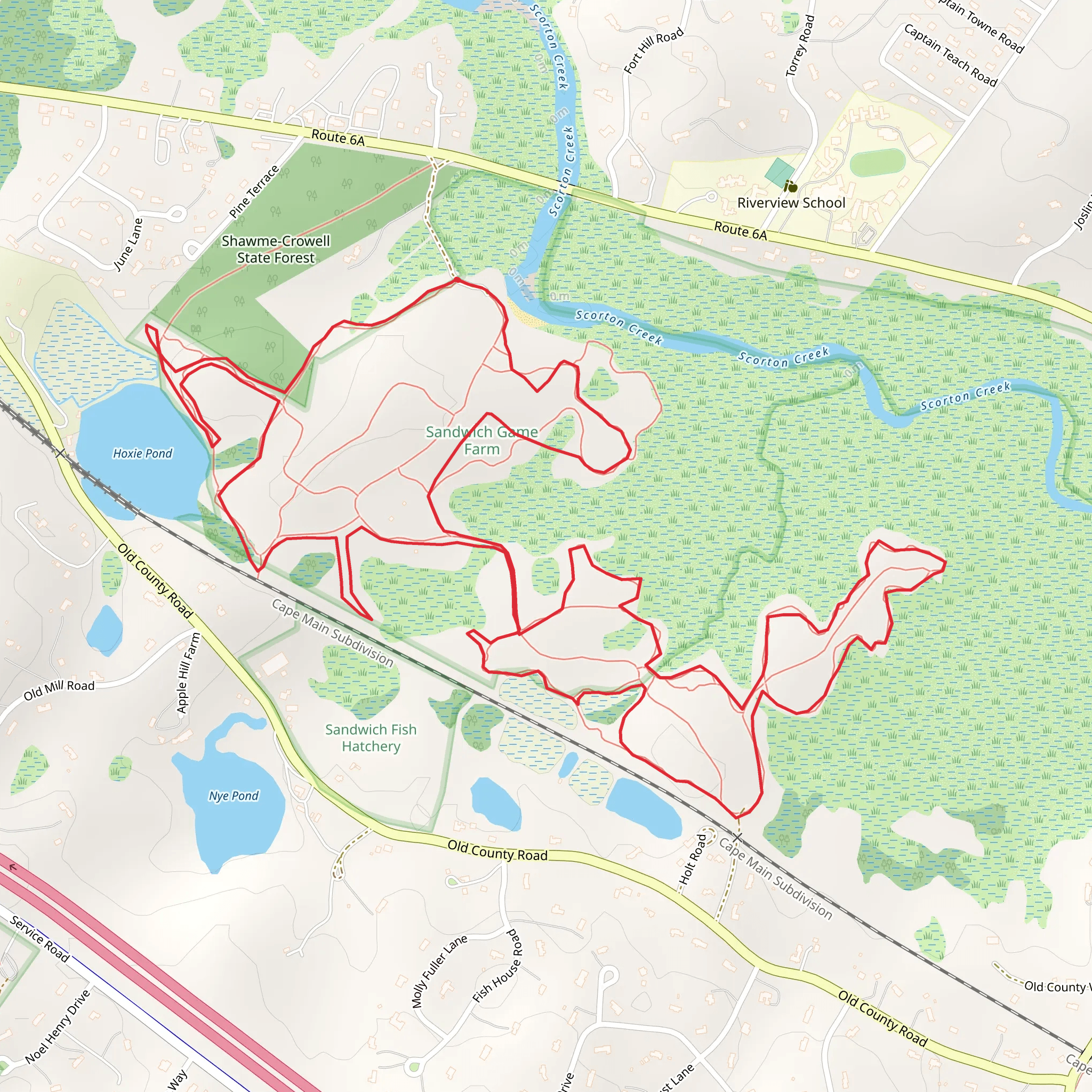 Scorton Creek and Hoxie Pond Loop mobile static map