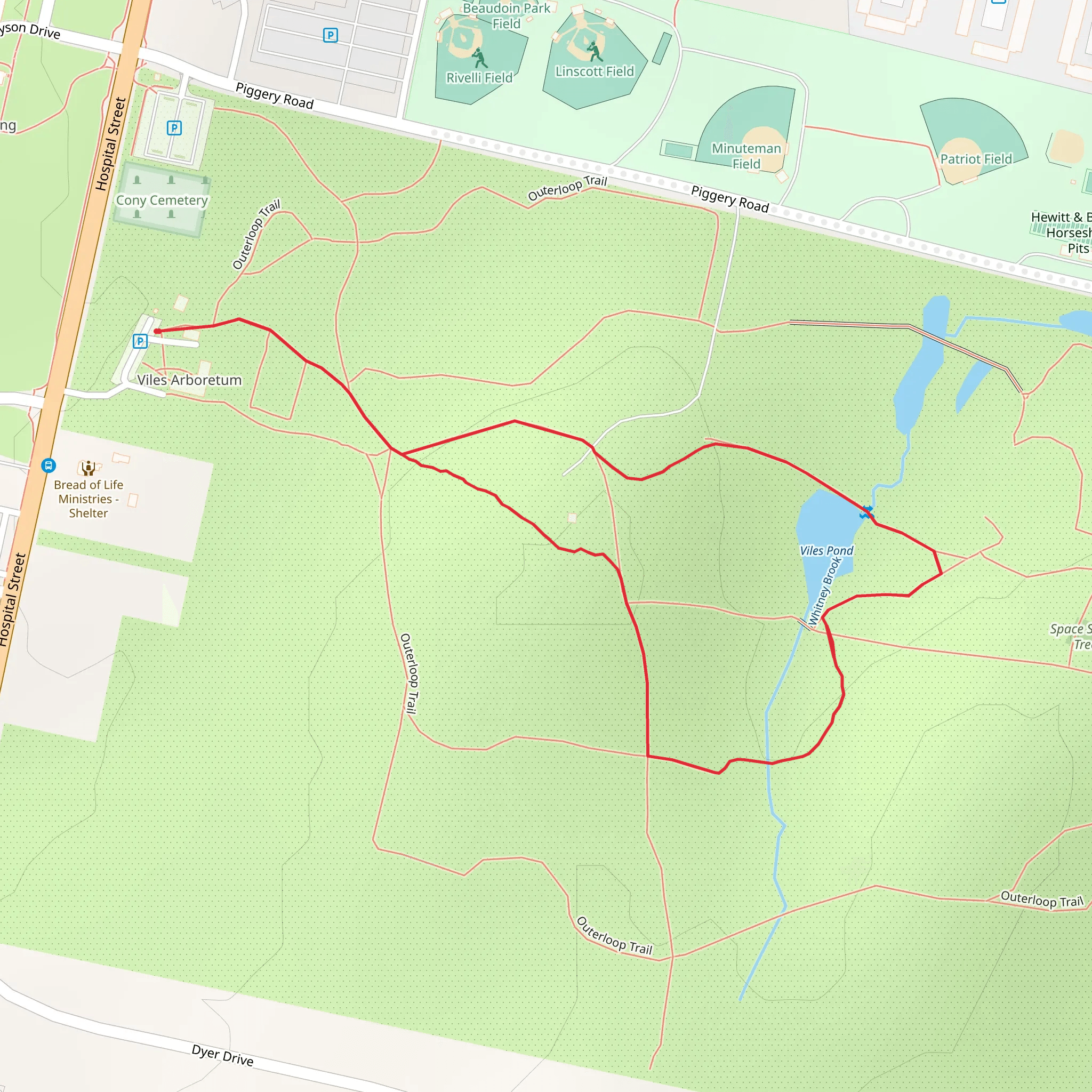 Viles Pond Loop Trail mobile static map