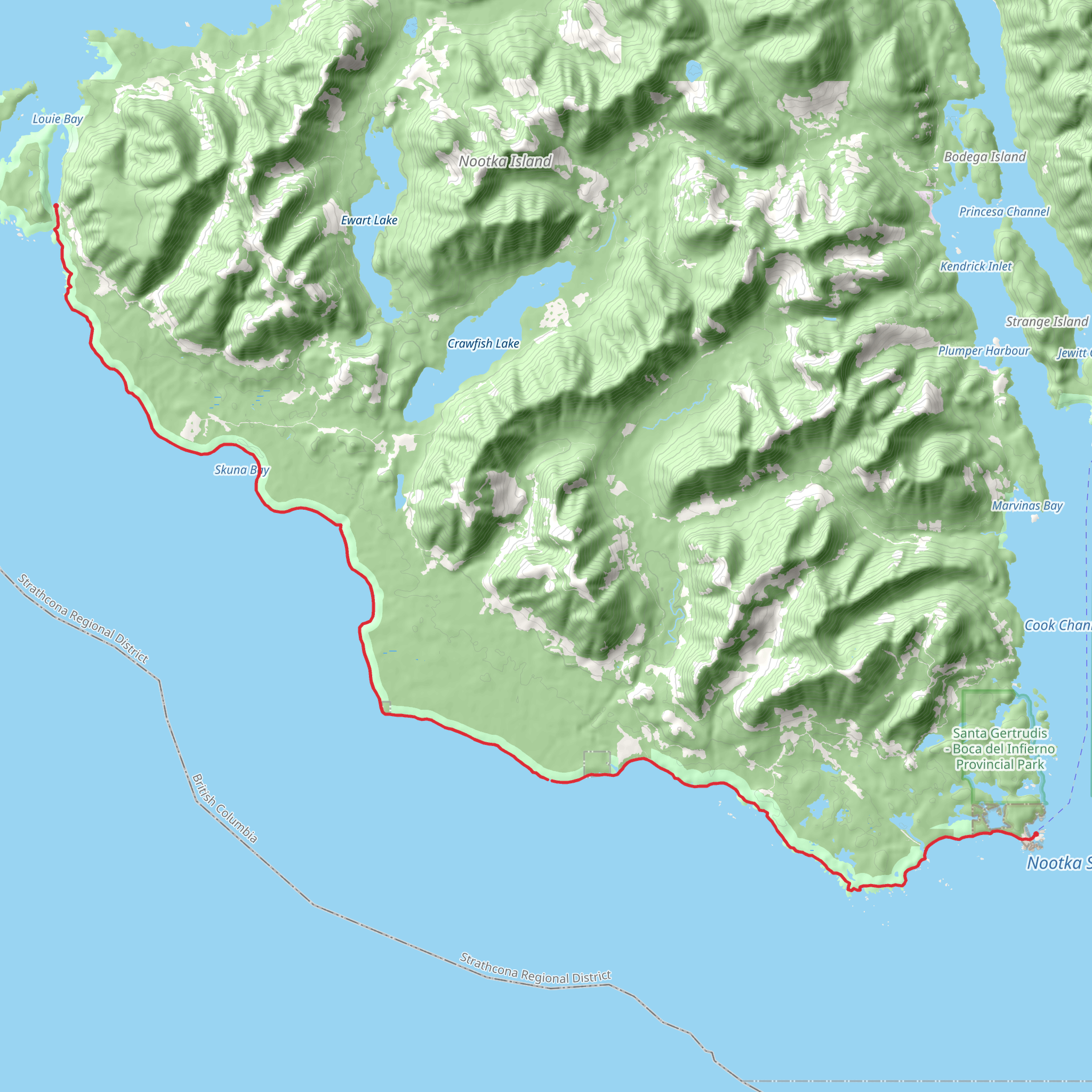 Nootka Island Trail mobile static map