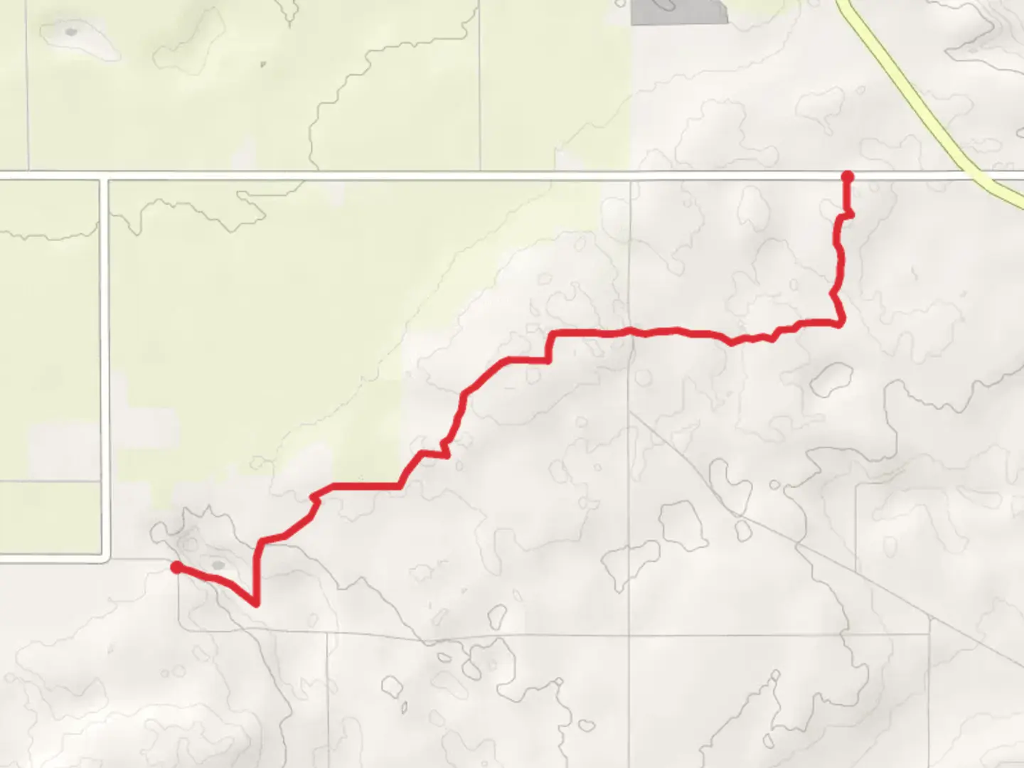 An image depicting the trail Ice Age Trail from County Highway O and its surrounding area.