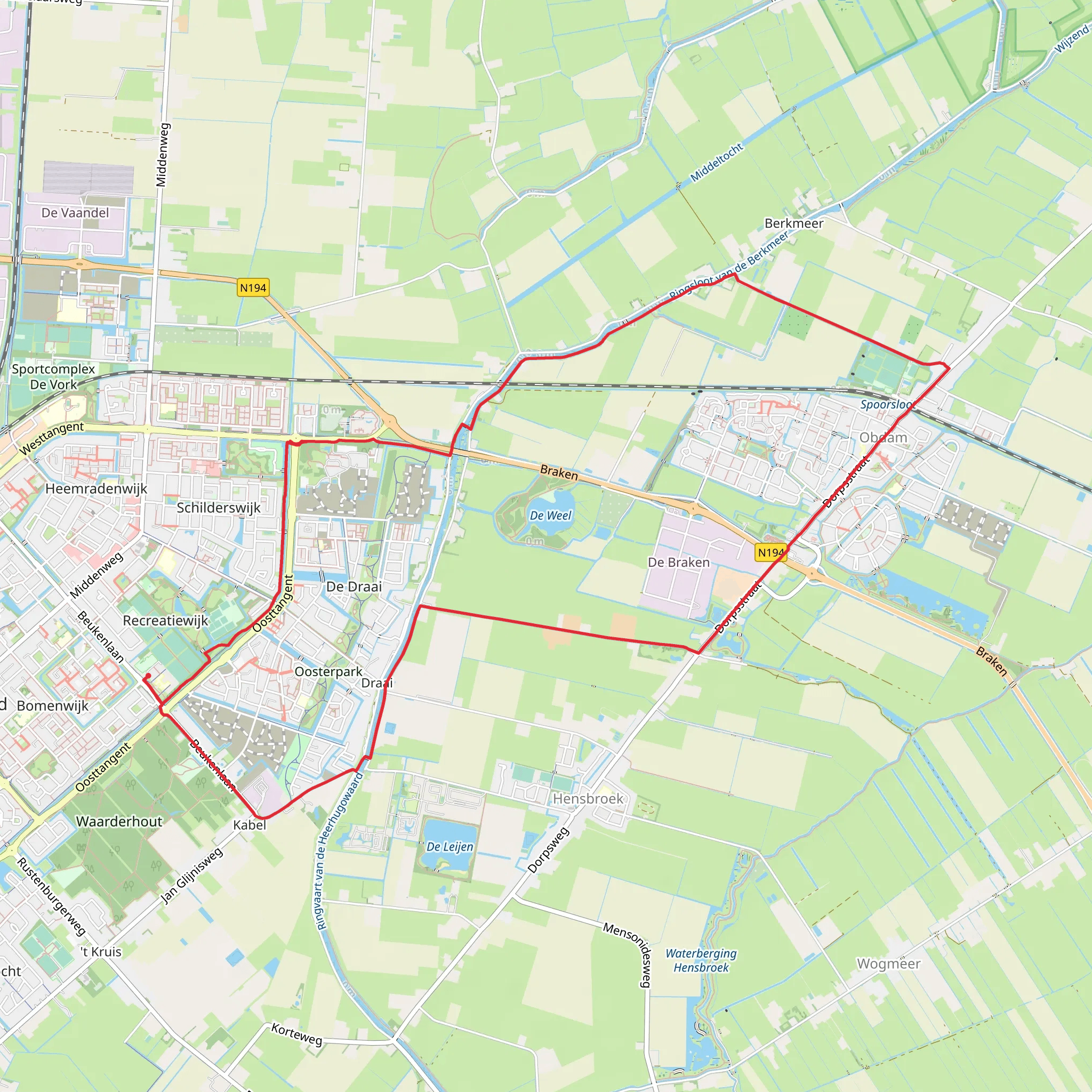 Noord Hollandpad and Molendijks Weg mobile static map