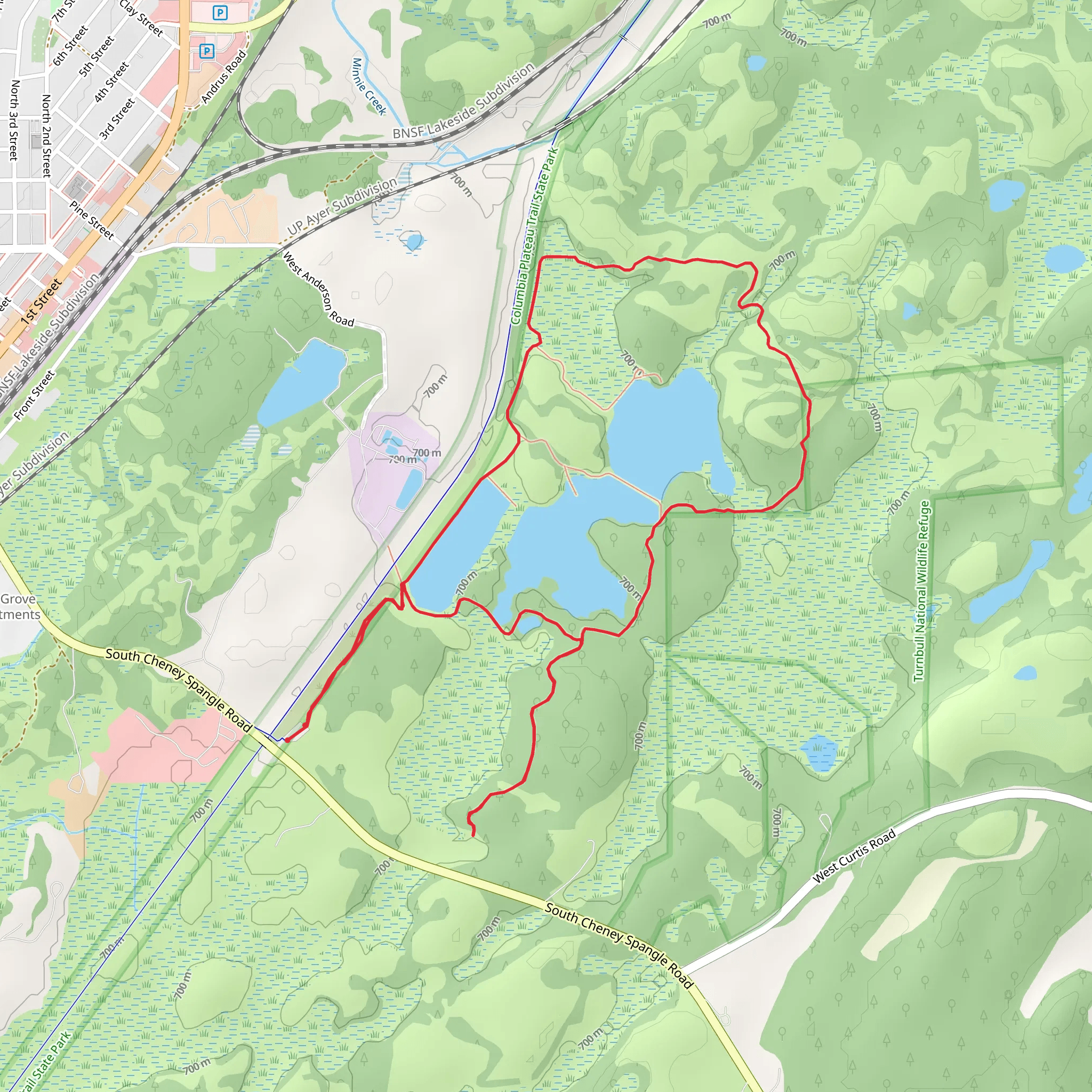 Cheney Wetland Loop Trail mobile static map