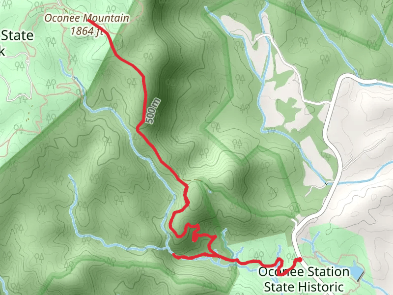 Station Cove Falls and Oconee Mountain